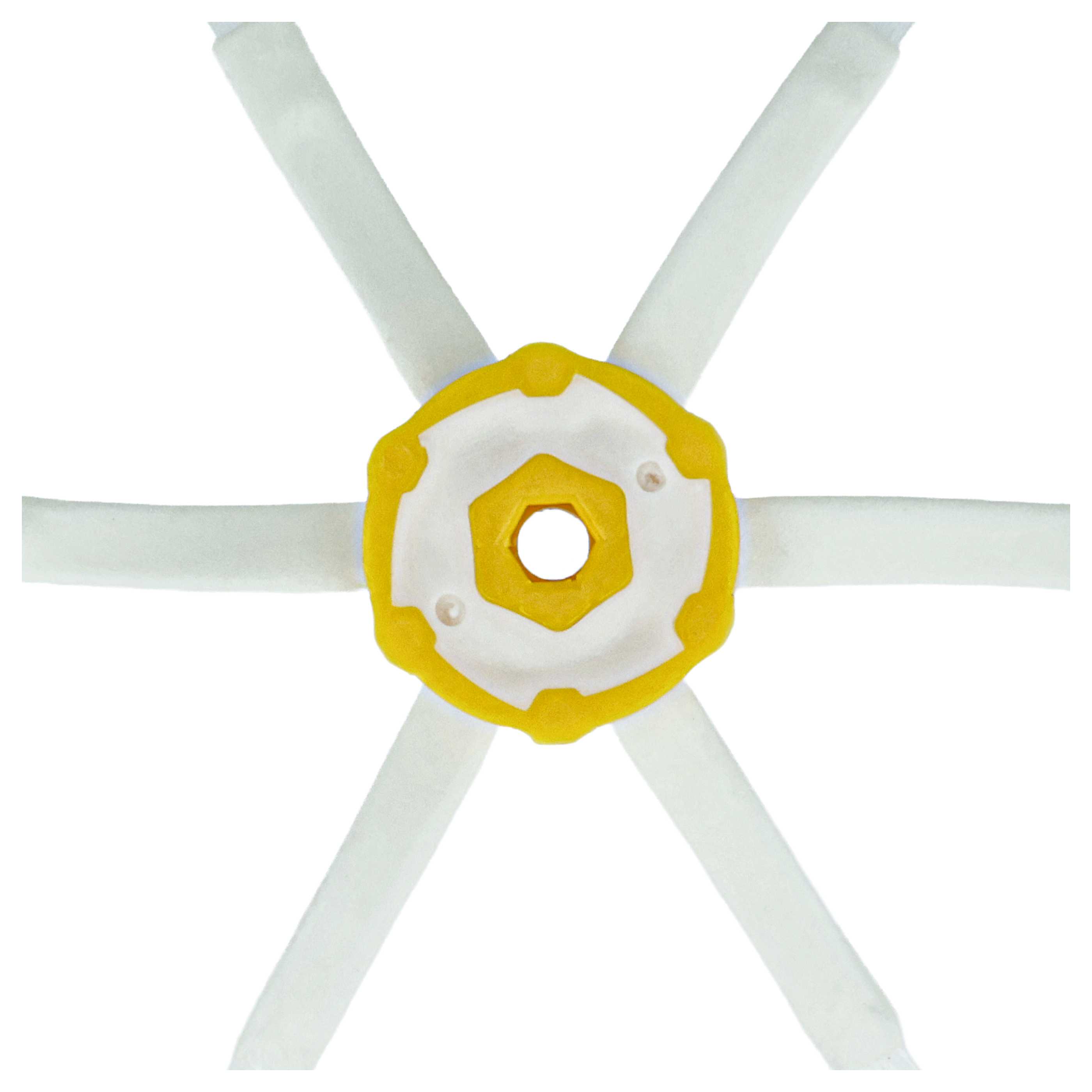 6x Side Brush suitable for iRobot Roomba 616, 621, 651, 765 Robot Vacuum Cleaner - 6-armed, white, yellow