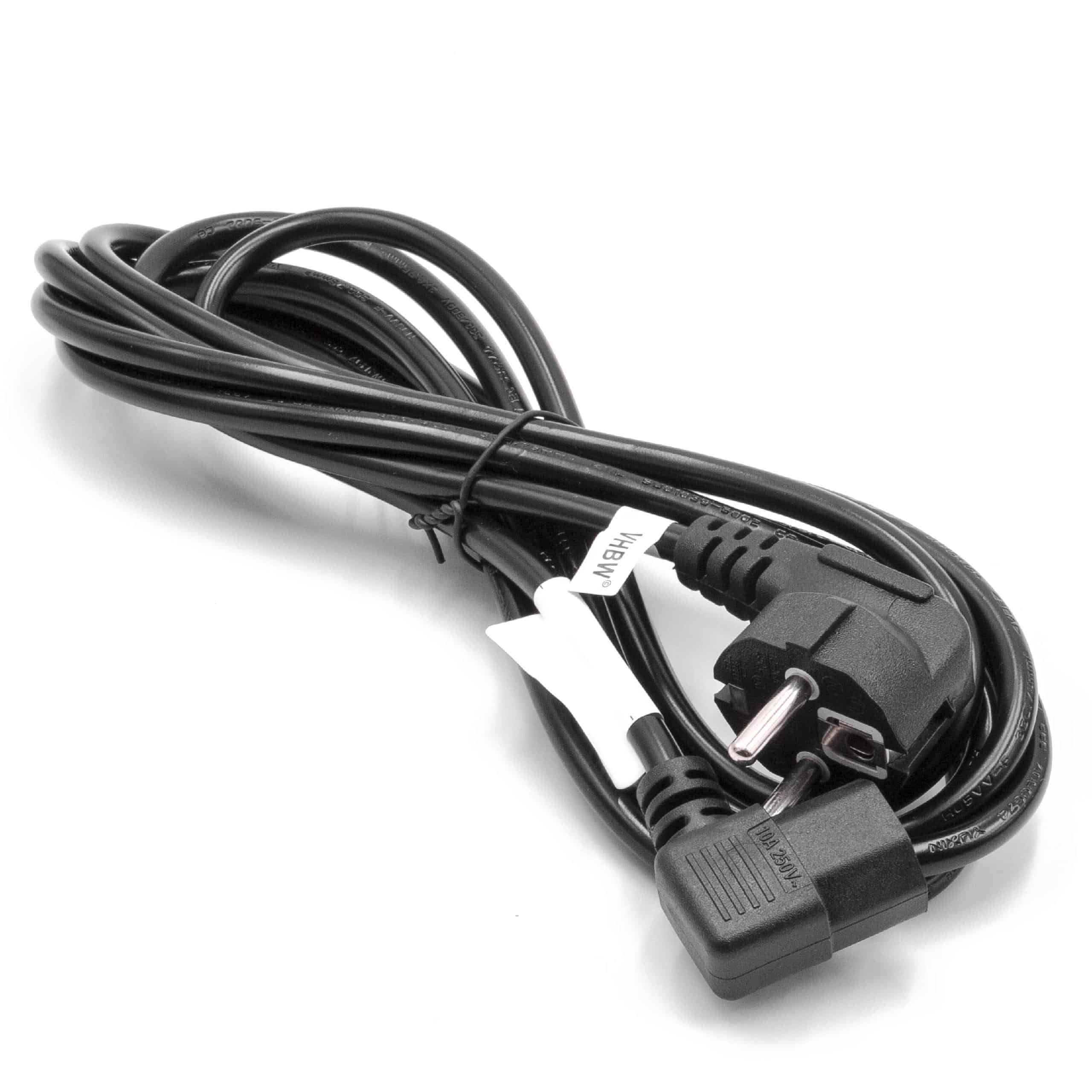 C13 Power Cable Euro Plug suitable for Devices - 3 m, Angled