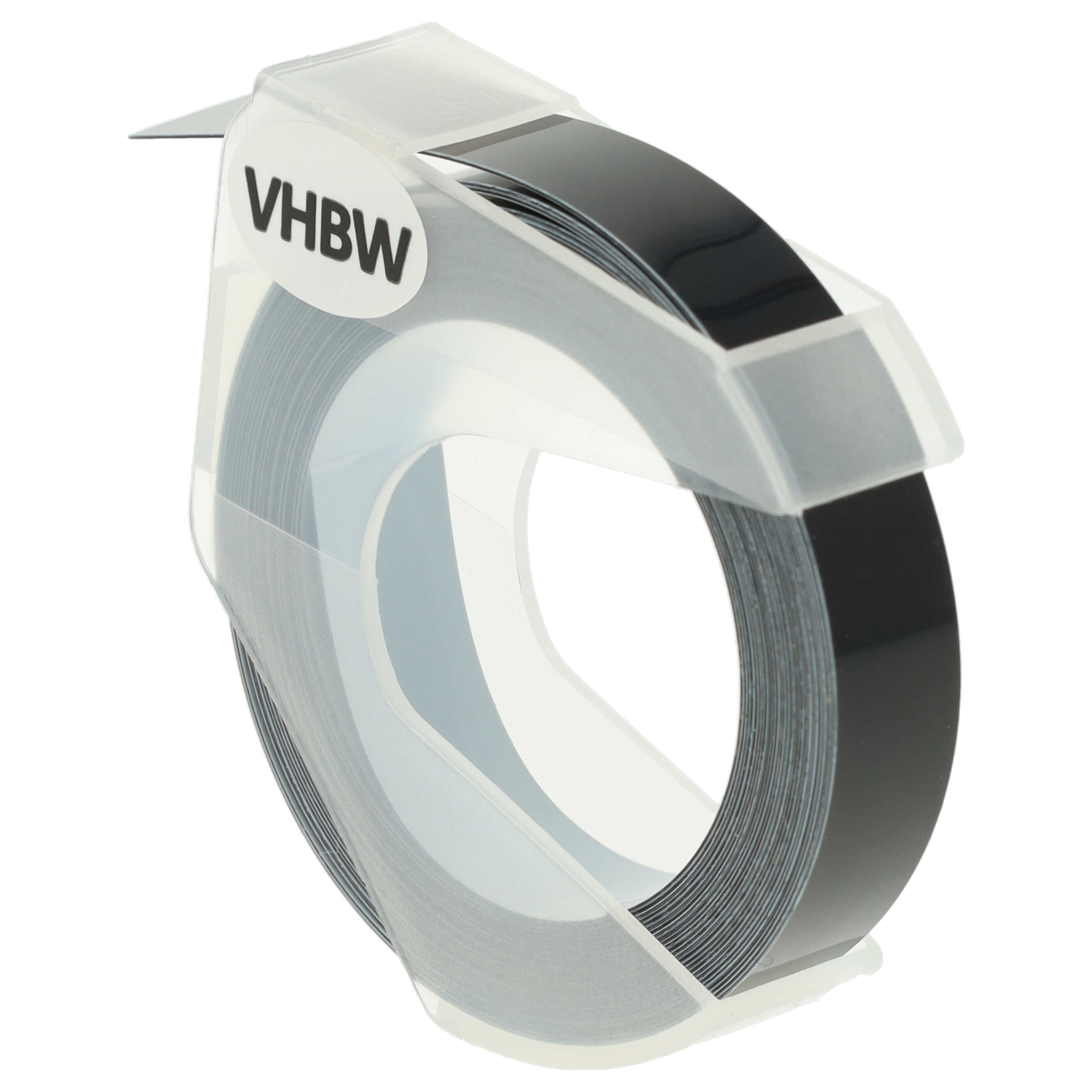 3x 3D Embossing Label Tape replaces Dymo 520109, 0898130, S0898130 - 9 mm White to Black