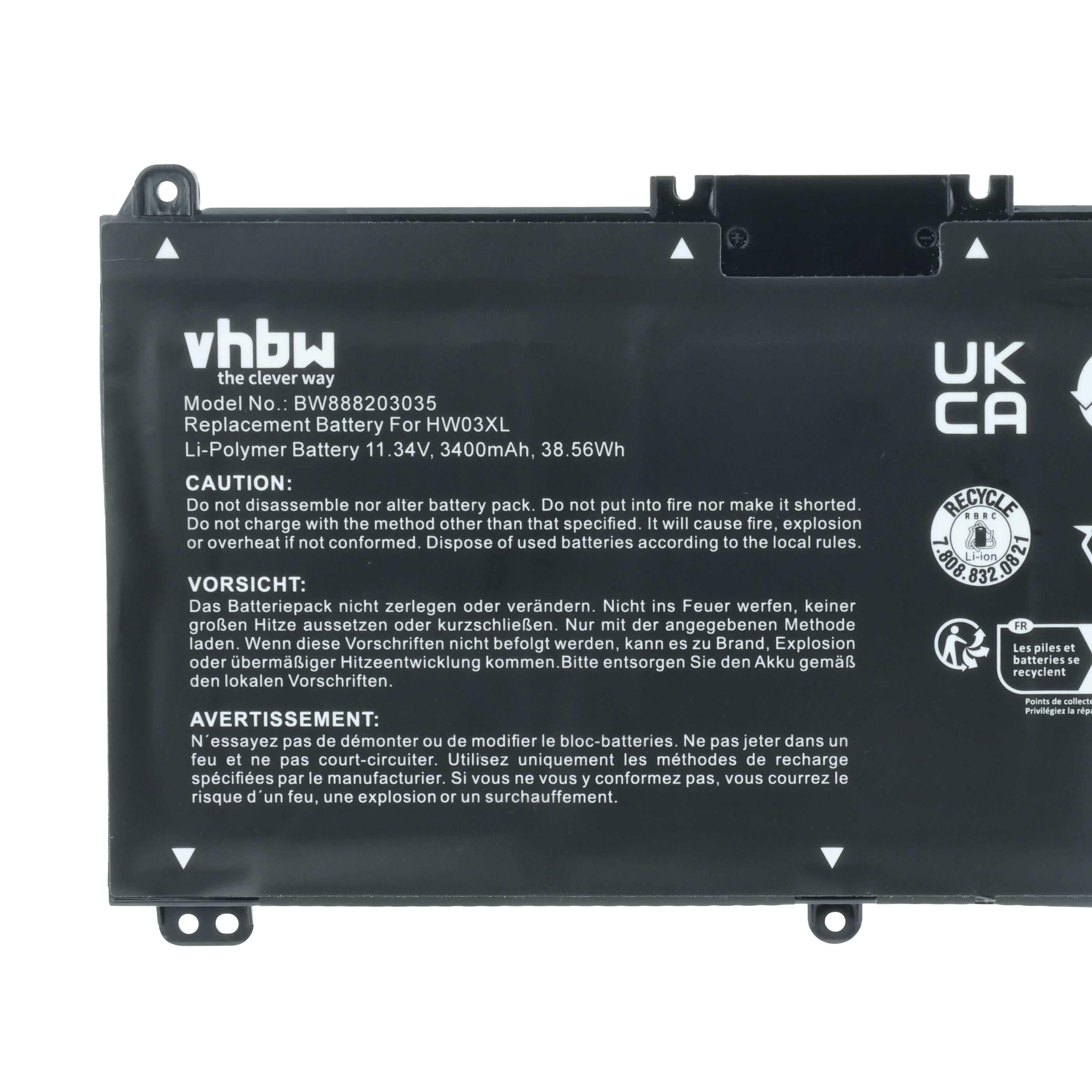 Akumulator do laptopa zamiennik HP HSTNN-IB9O, HSTNN-IB90, HSTNN-OB2A, HSTNN-LB8U - 3400 mAh 11,34 V LiPo