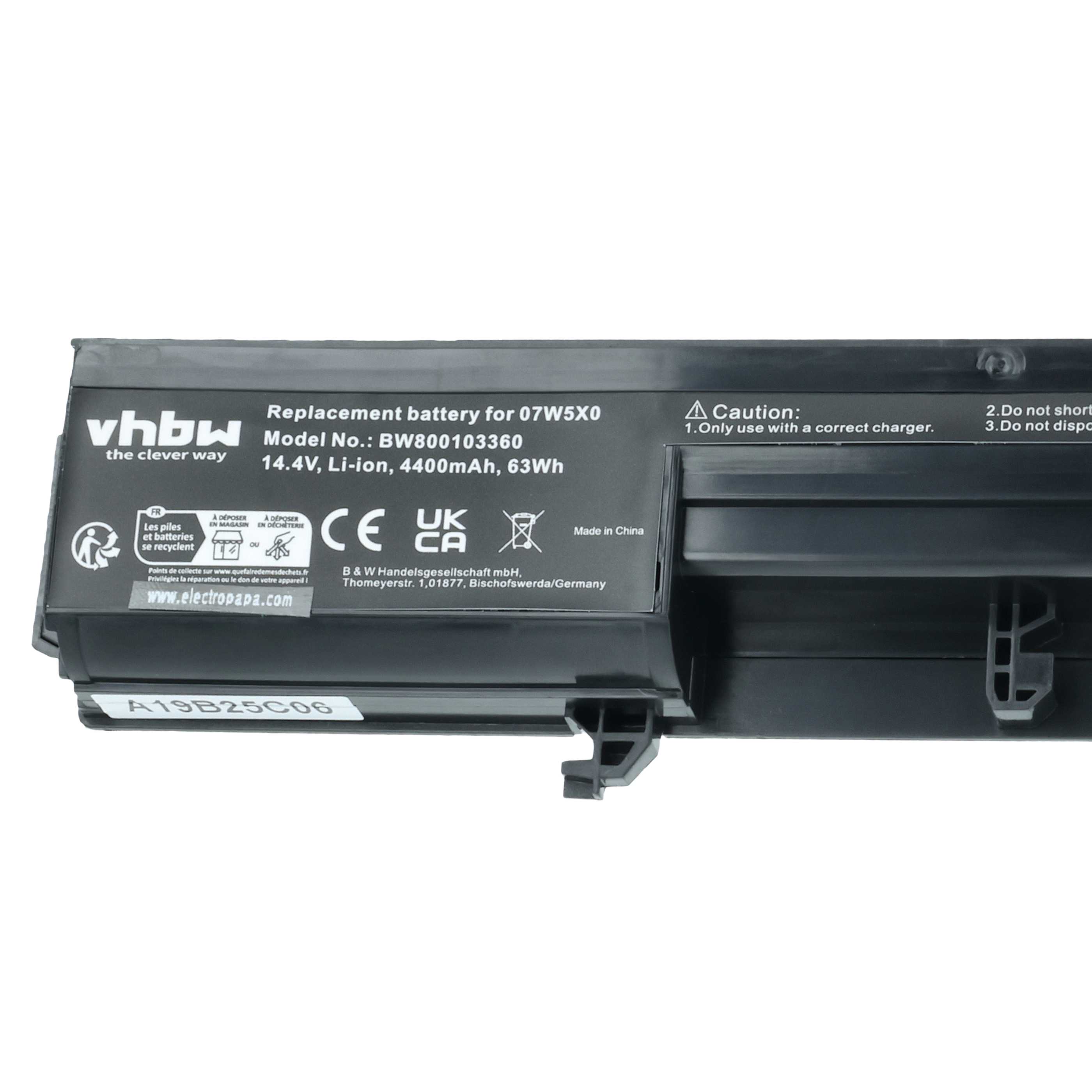 Akumulator do laptopa zamiennik Dell 0GRNX5, 0NF52T, 07W5X0, 07W5X09C, 093G7X - 4400 mAh 14,8 V Li-Ion, czarny