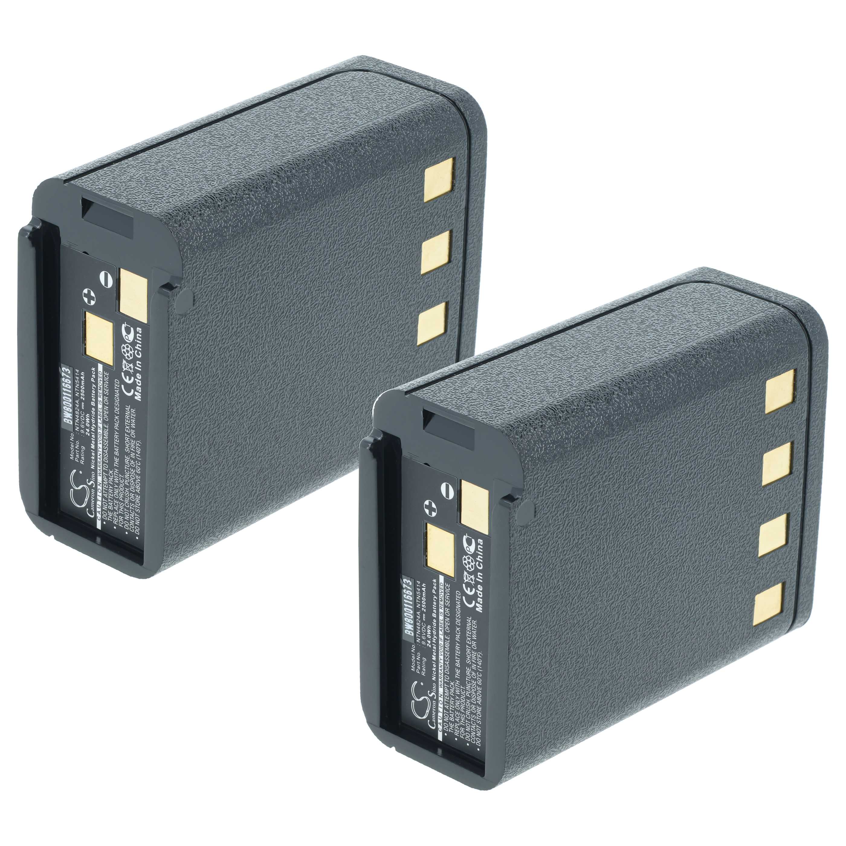 Radio 2x Battery replaces Bullard BNH-5447TIC, BU32H1-A - 2500 mAh 9.6 V NiMH