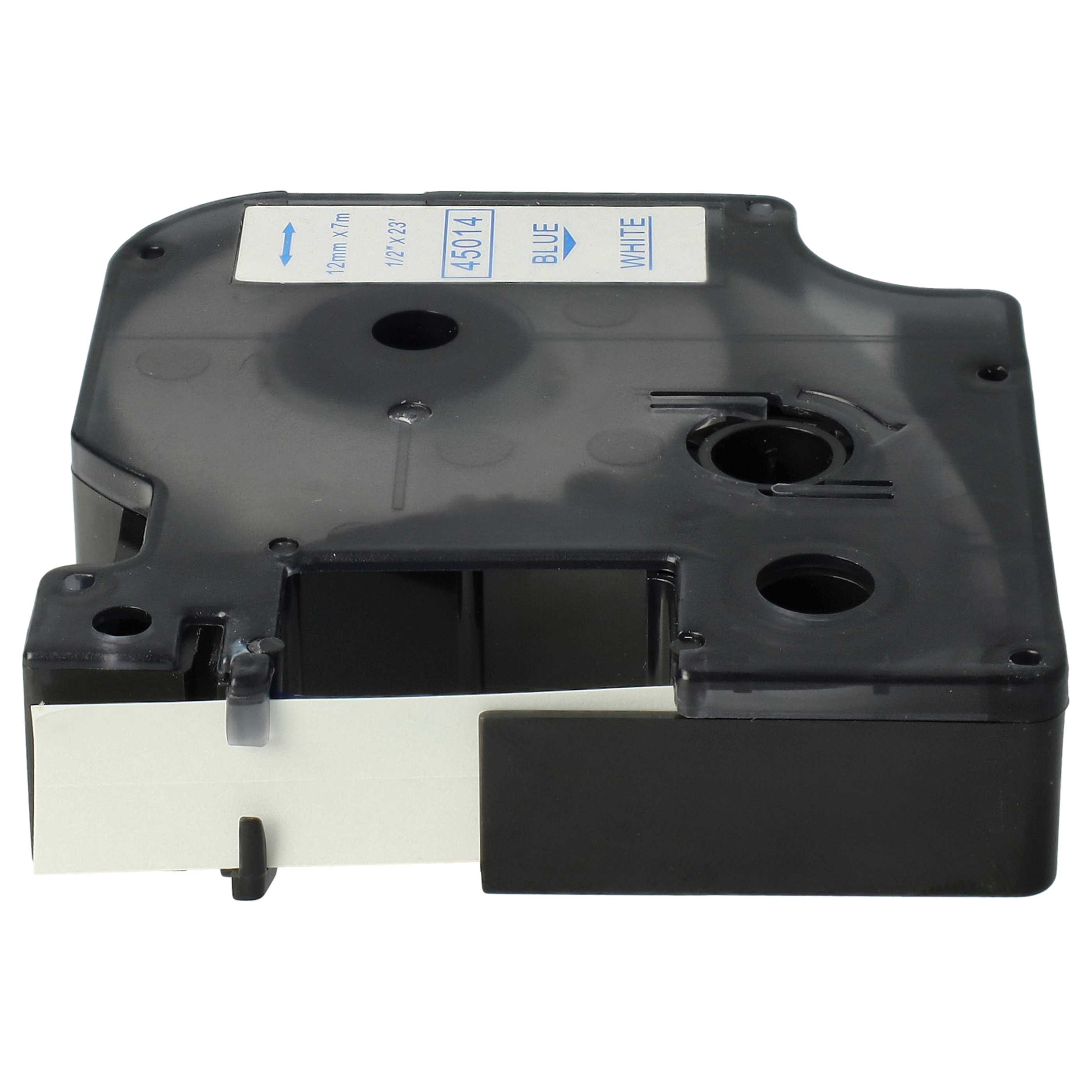 Label Tape replaces Dymo S0720540, D1, 45014 - 12 mm Blue to White