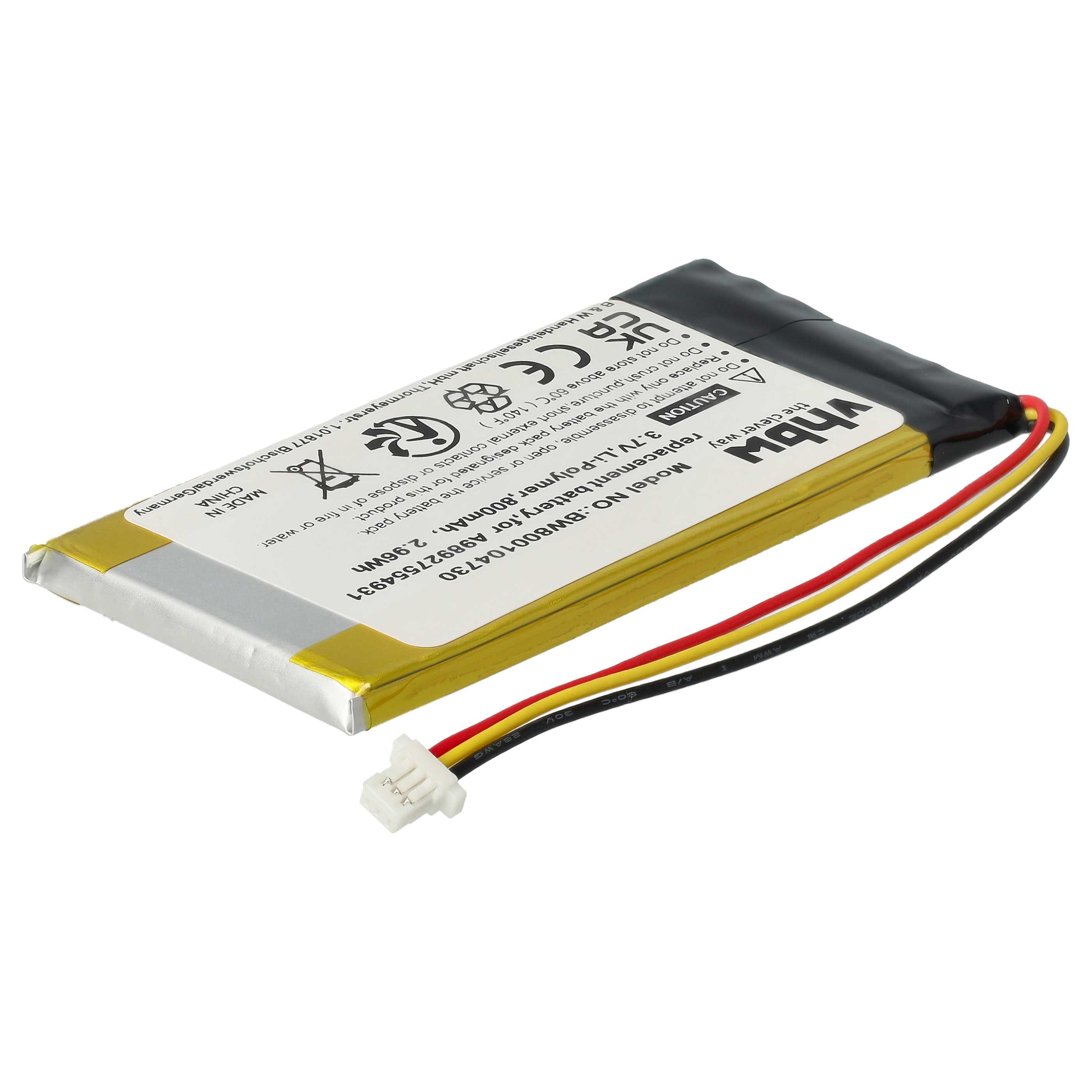 E-Book Battery Replacement for Sony A98927554931, A98941654402 - 800 mAh 3.7 V Li-polymer
