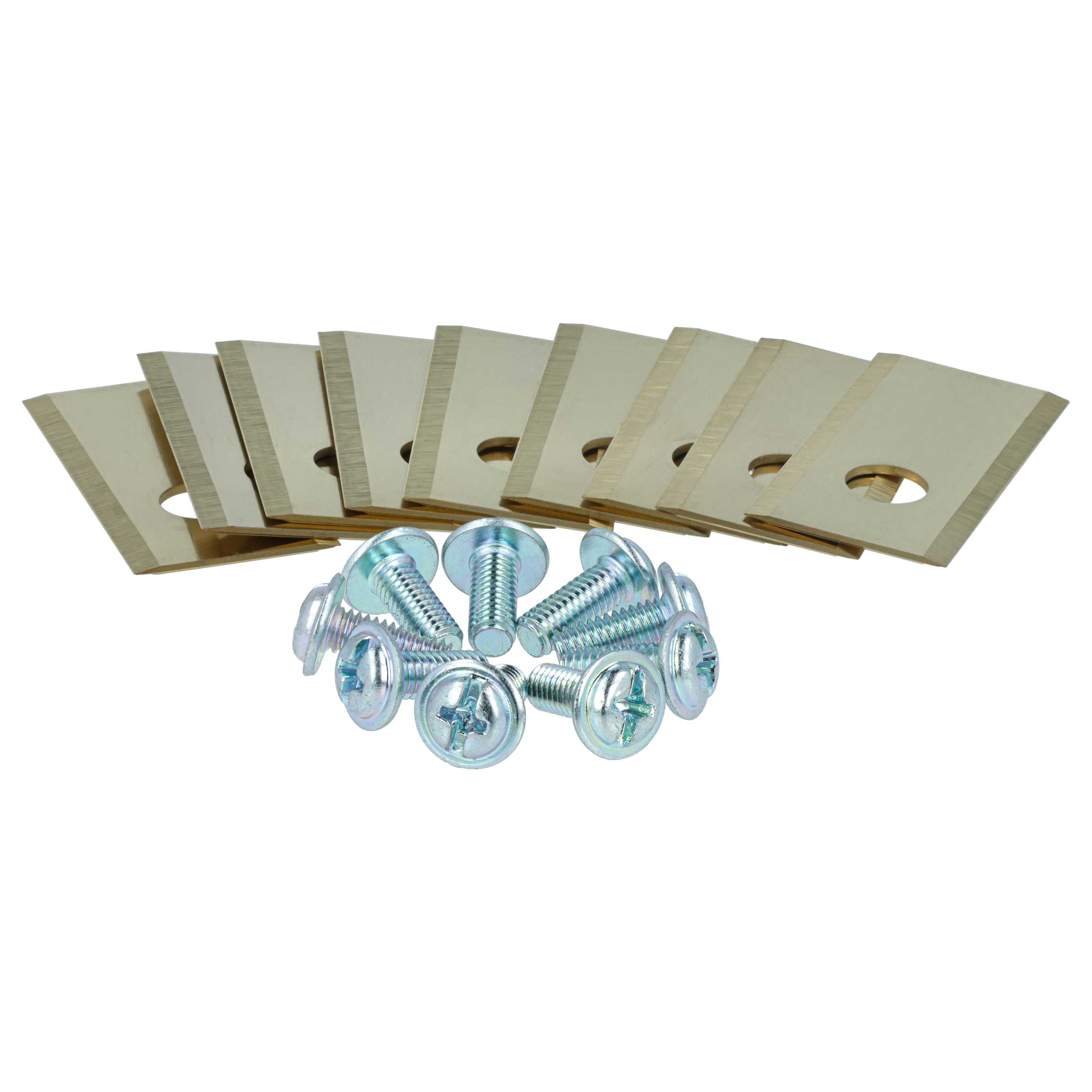 9x Lames pour tondeuse Philips, Scheppach, Worx, Landxcape – Couteaux apatite de titane, Silber Gold