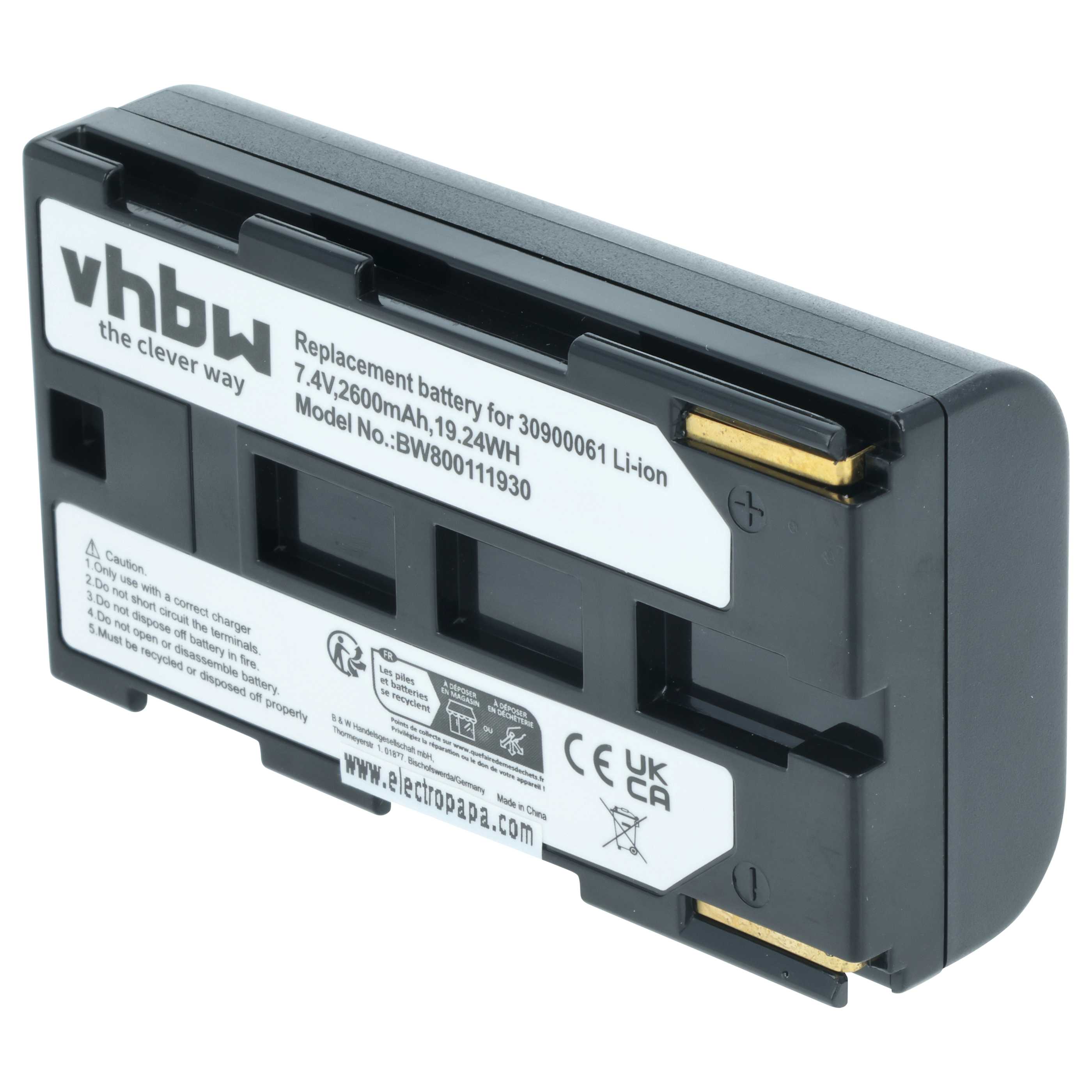 2x Battery replaces Canon BP-911, BP-914, BP-915, BP-924, BP-927, BP-930, BP-941 - 2600mAh, 7.2V, Li-Ion