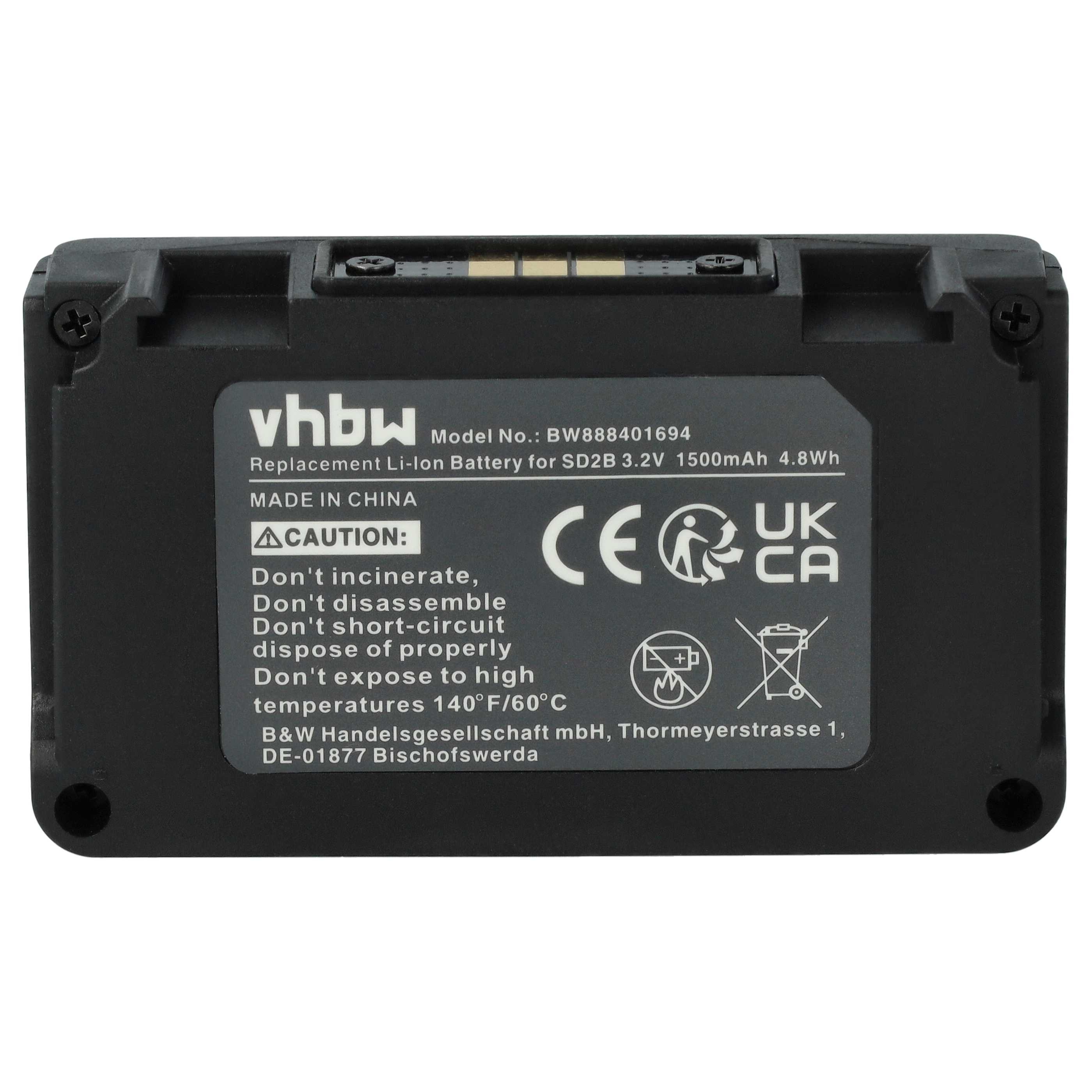 Funksystem-Akku als Ersatz für Sony SD2B, BATC-4AA für Sony - 1500mAh 3,2V Li-Ion