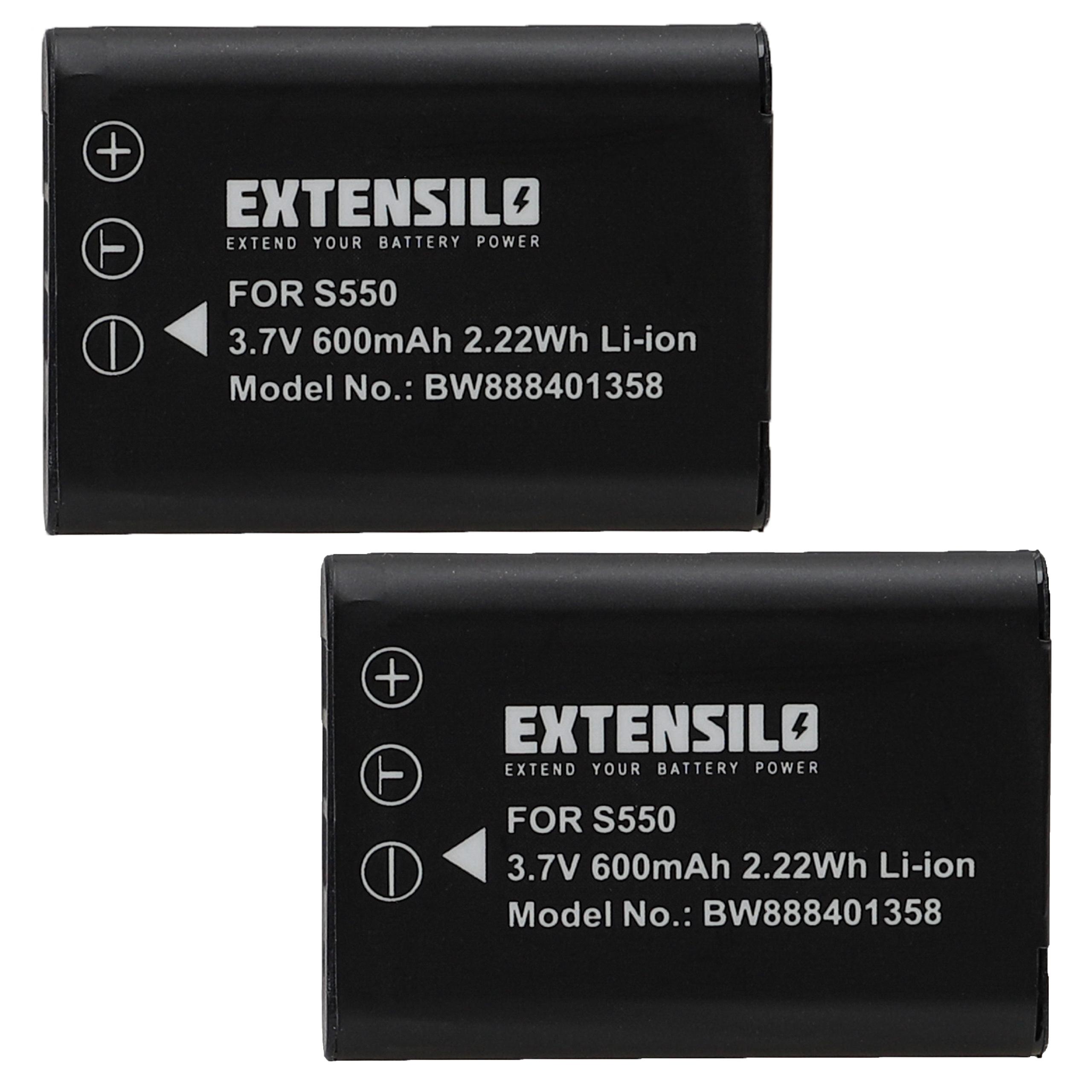 2x Battery replaces Nikon EN-EL11 - 600mAh, 3.7V, Li-Ion