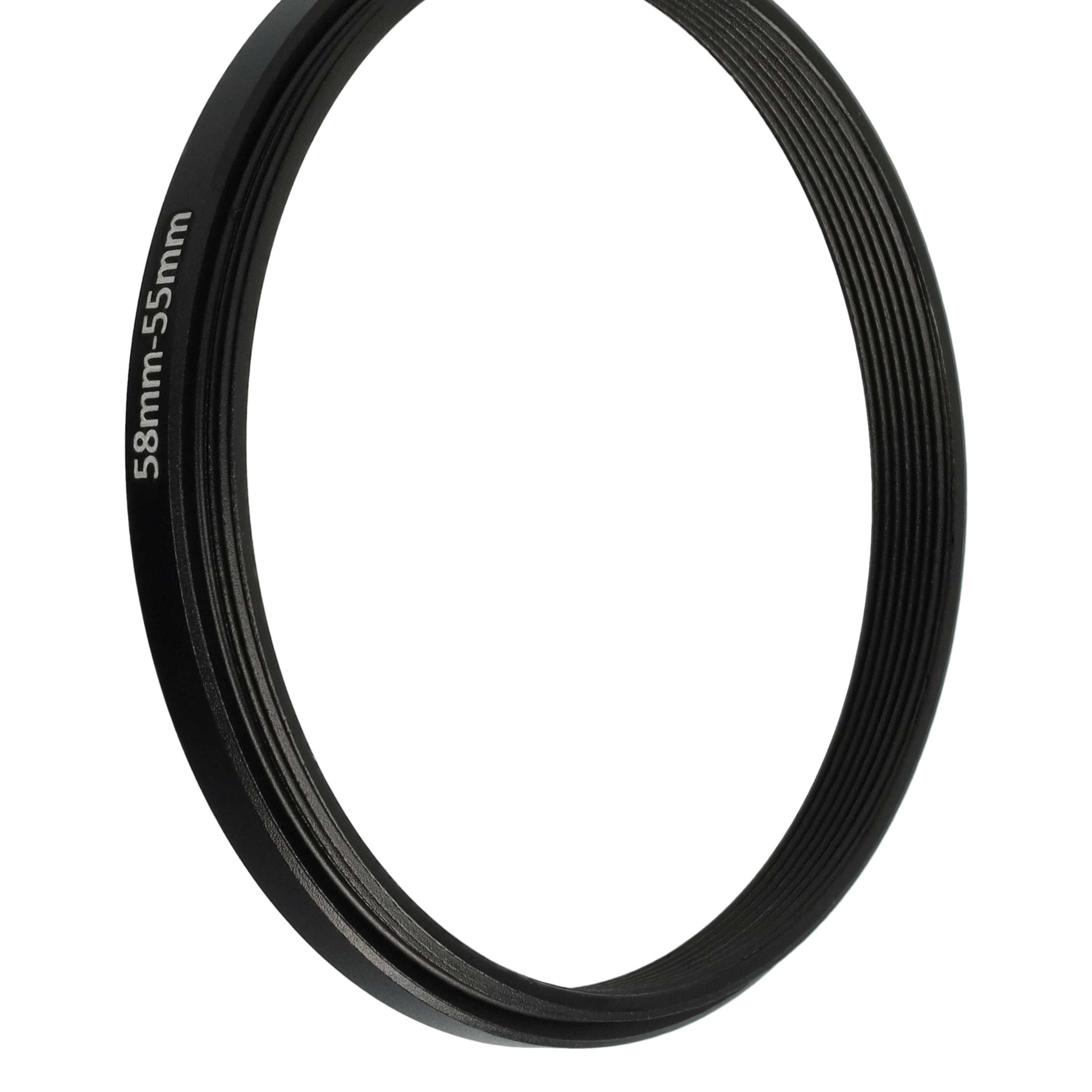 Step-Down Ring Adapter from 58 mm to 55 mm for various Camera Lenses