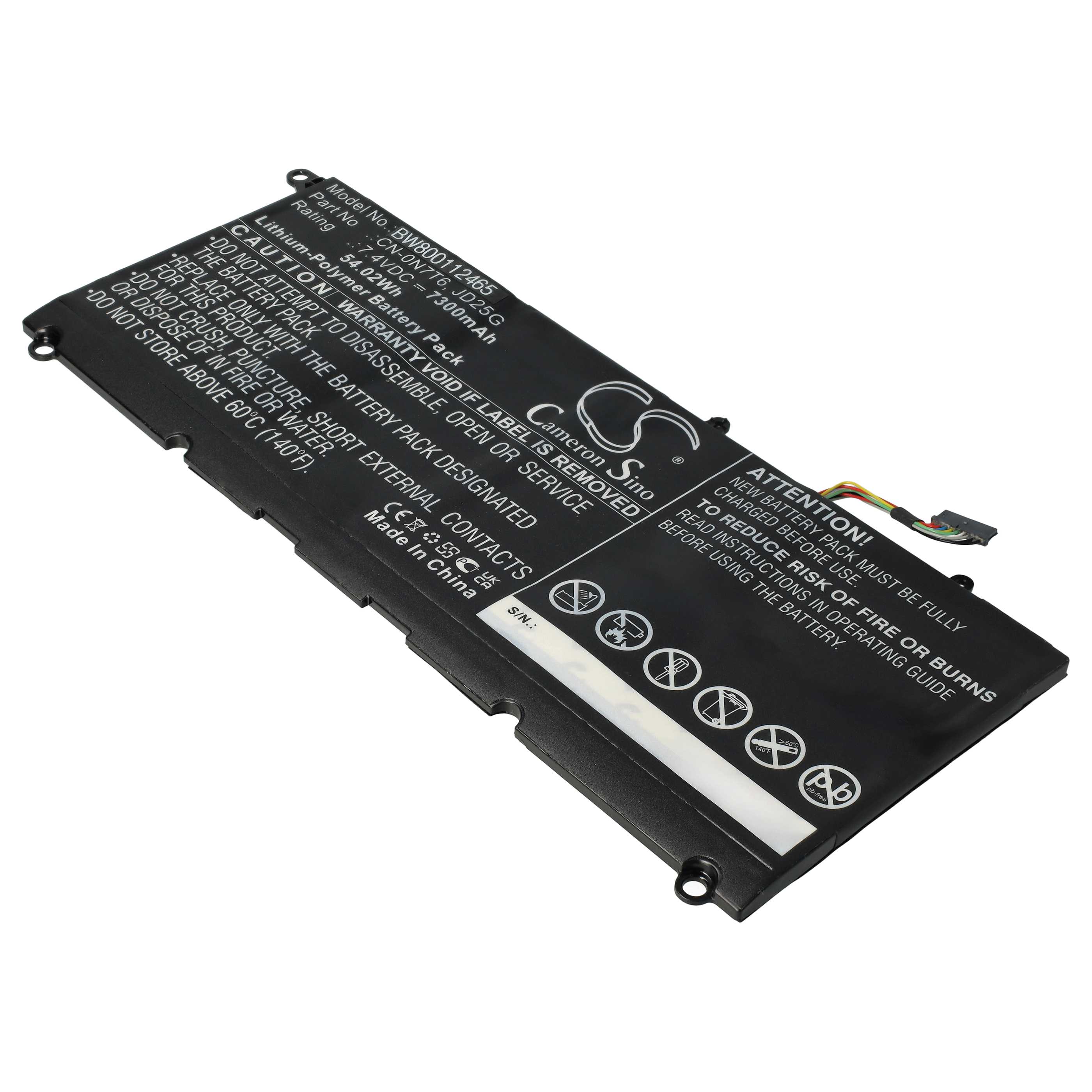 Akumulator do laptopa zamiennik Dell CN-0N7T6, 90V7W, 5K9CP, JD25G, DIN02, 0N7T6, 0DRRP - 7300 mAh 7,4 V LiPo
