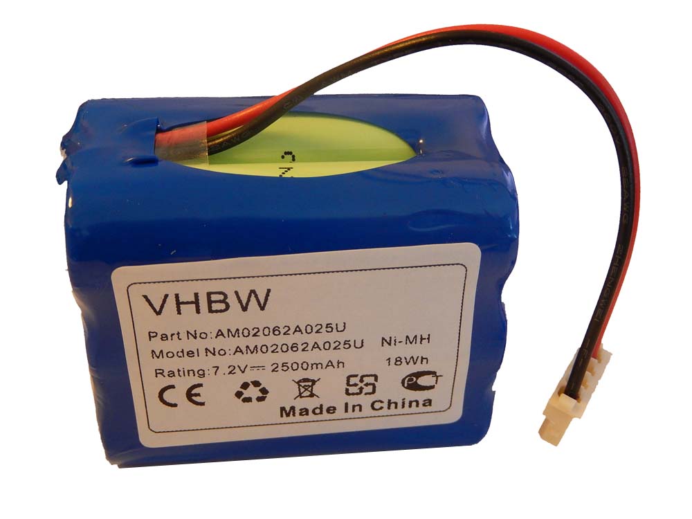 Batterie remplace GPHC152M07 pour aspirateur - 2500mAh 7,2V NiMH