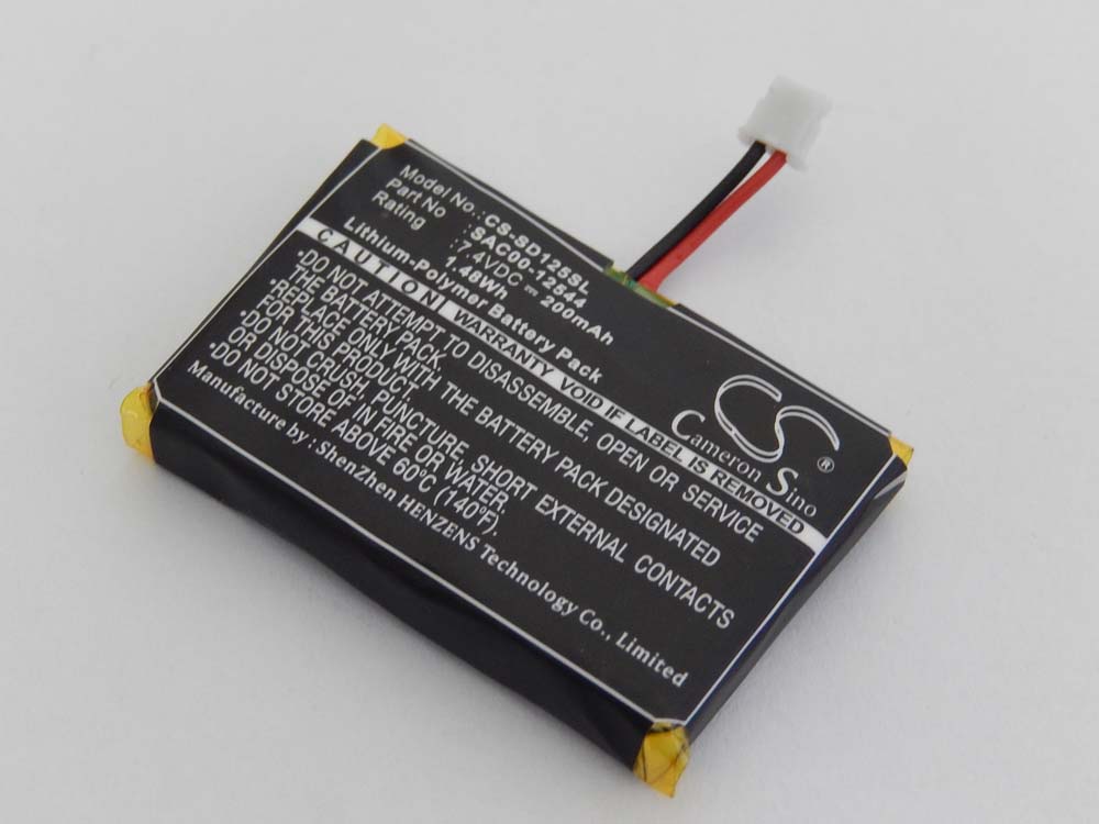 Batterie remplace Sportdog SAC00-12544 pour collier de dressage de chien - 200mAh 7,4V Li-polymère