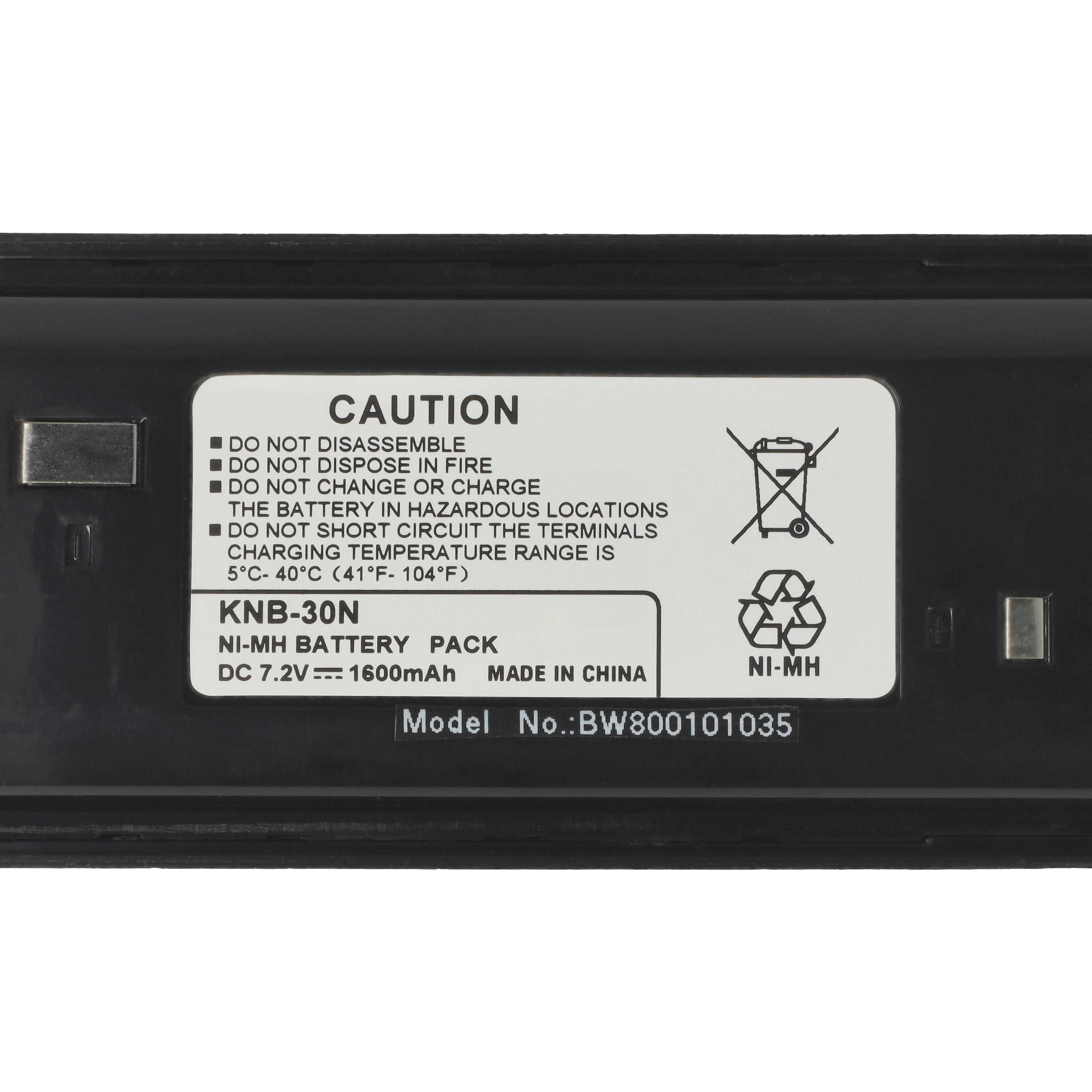 5x Batteria sostituisce Kenwood BPKNB45LI, BPKNB29MHXT-1, BPKNB29MH per dispositivo radio - 1600mAh 7,2V NiMH