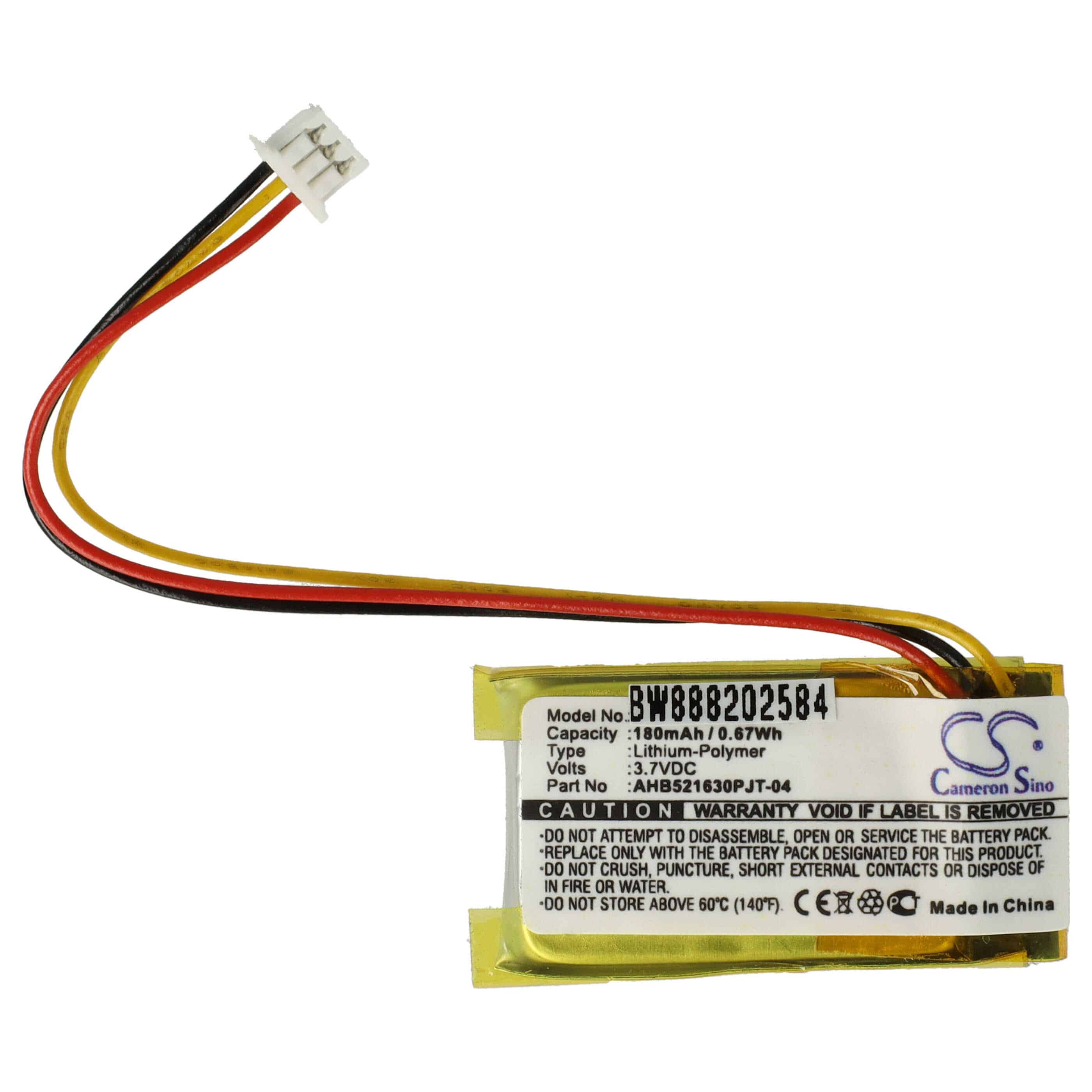 Batterie remplace Logitech 533-000151, AHB521630, 533-000069 pour souris sans-fil - 180mAh 3,7V Li-polymère