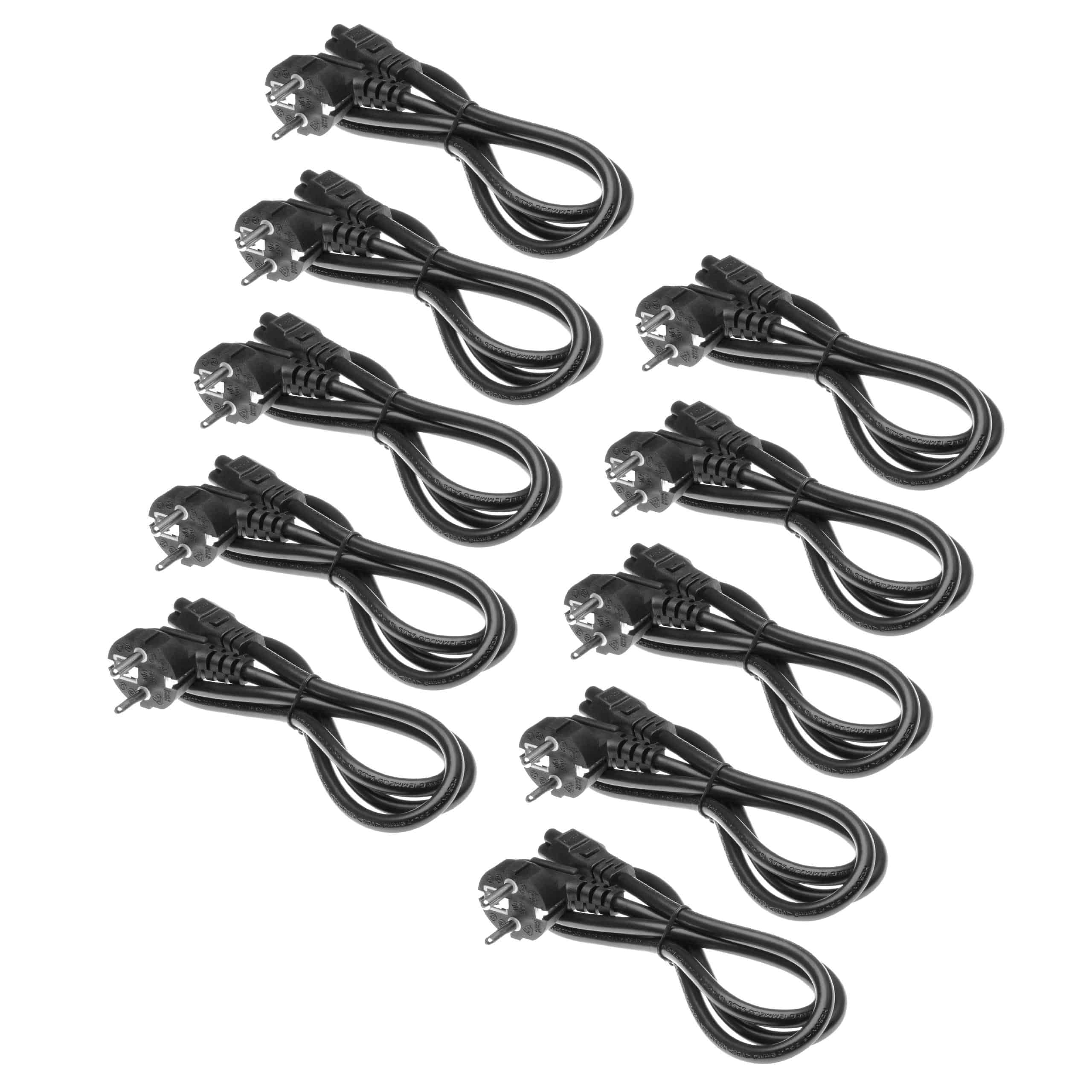 10x C5 Power Cable Euro Plug suitable for Robot Vacuum Cleaner - 1.2 m