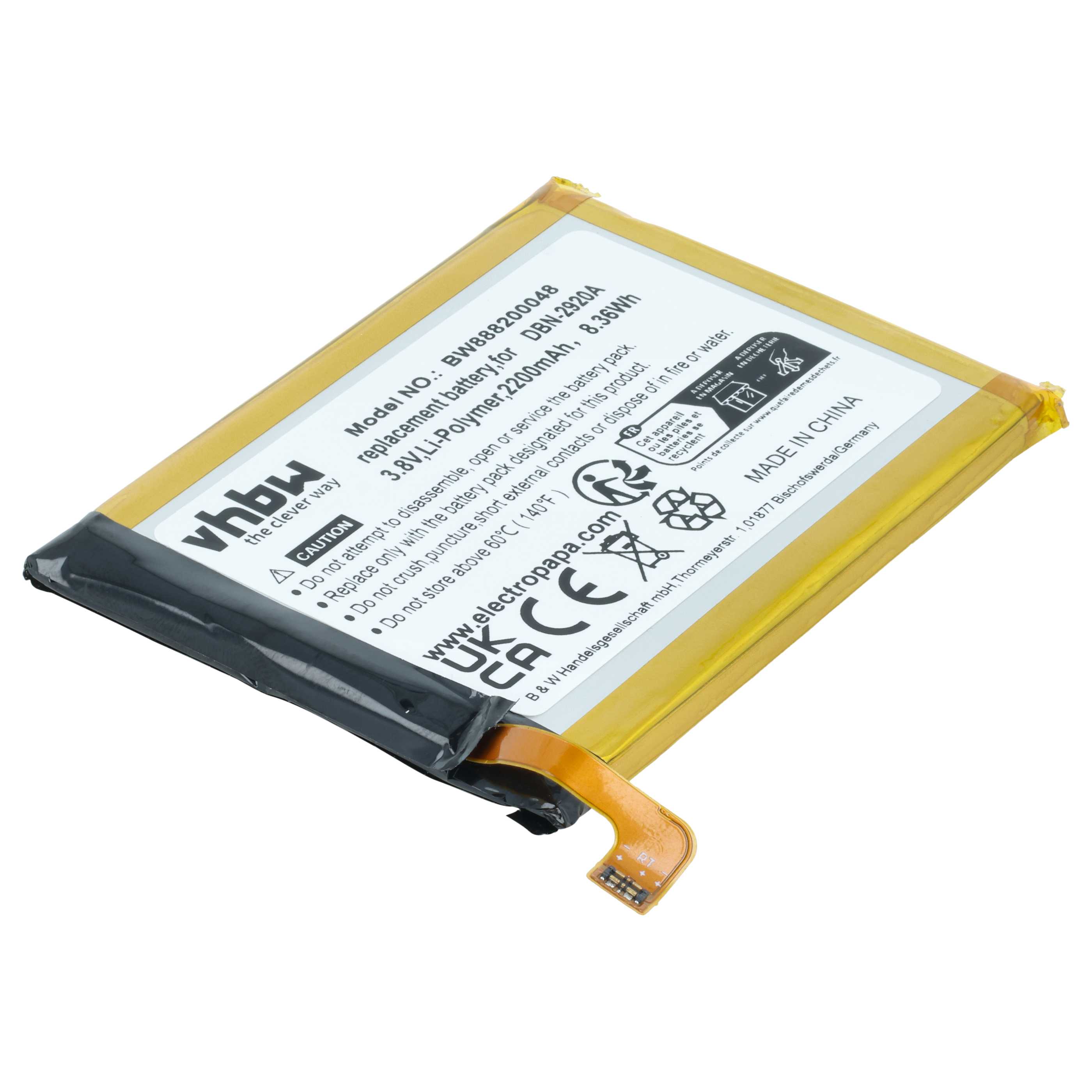 Akumulator do telefonu smartfona Doro 8040, 8042 - 2200 mAh 3,8 V LiPo