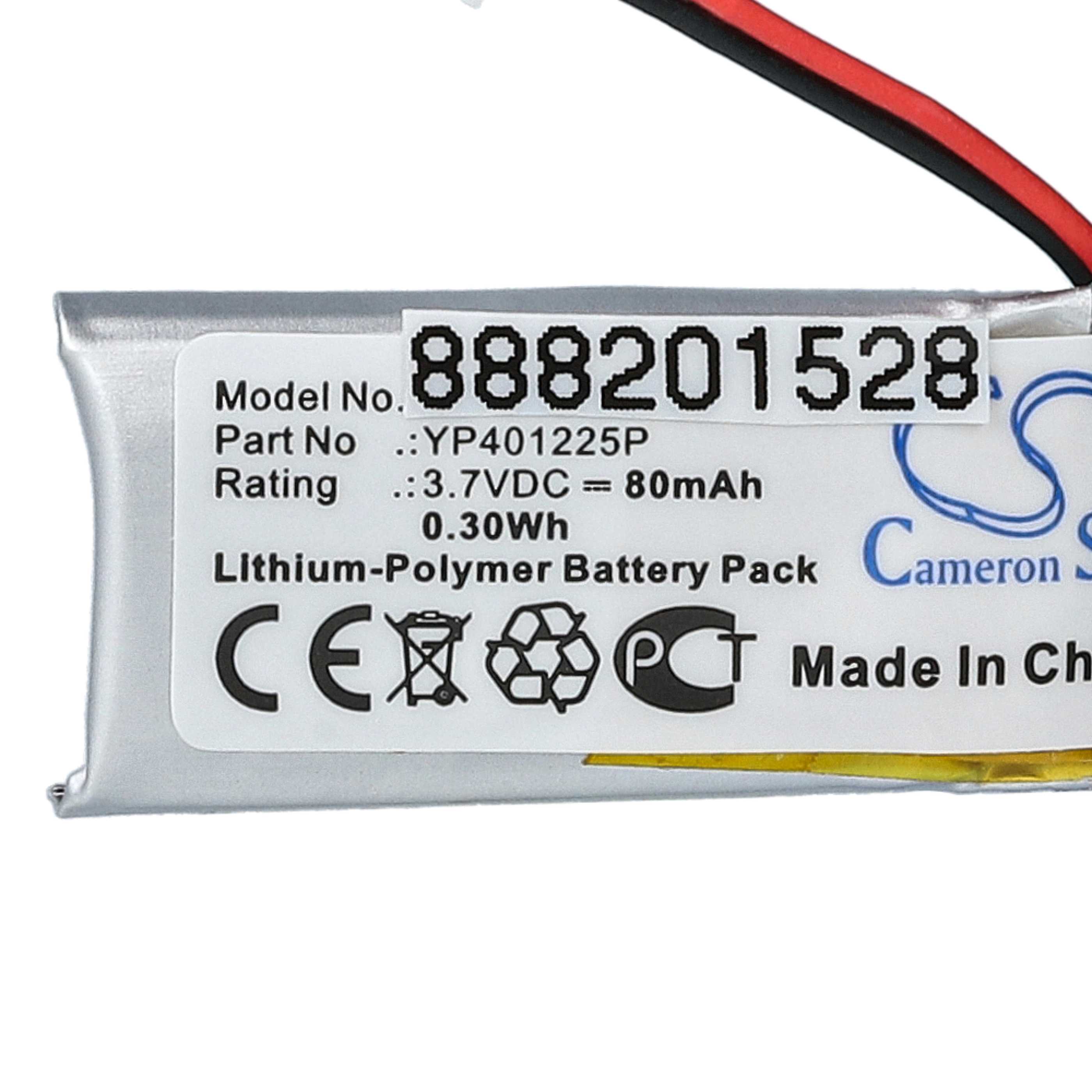 2x Akumulator do słuchawek bezprzewodowych zamiennik Sena YP401225P - 80 mAh 3,7 V LiPo