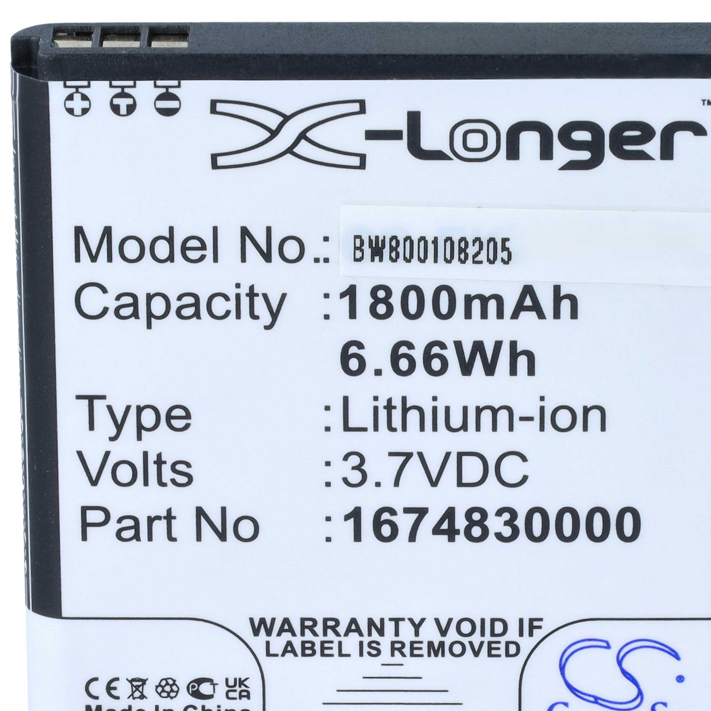 GPS Battery replaces Falk 1674830000 - 1800mAh, 3.7V