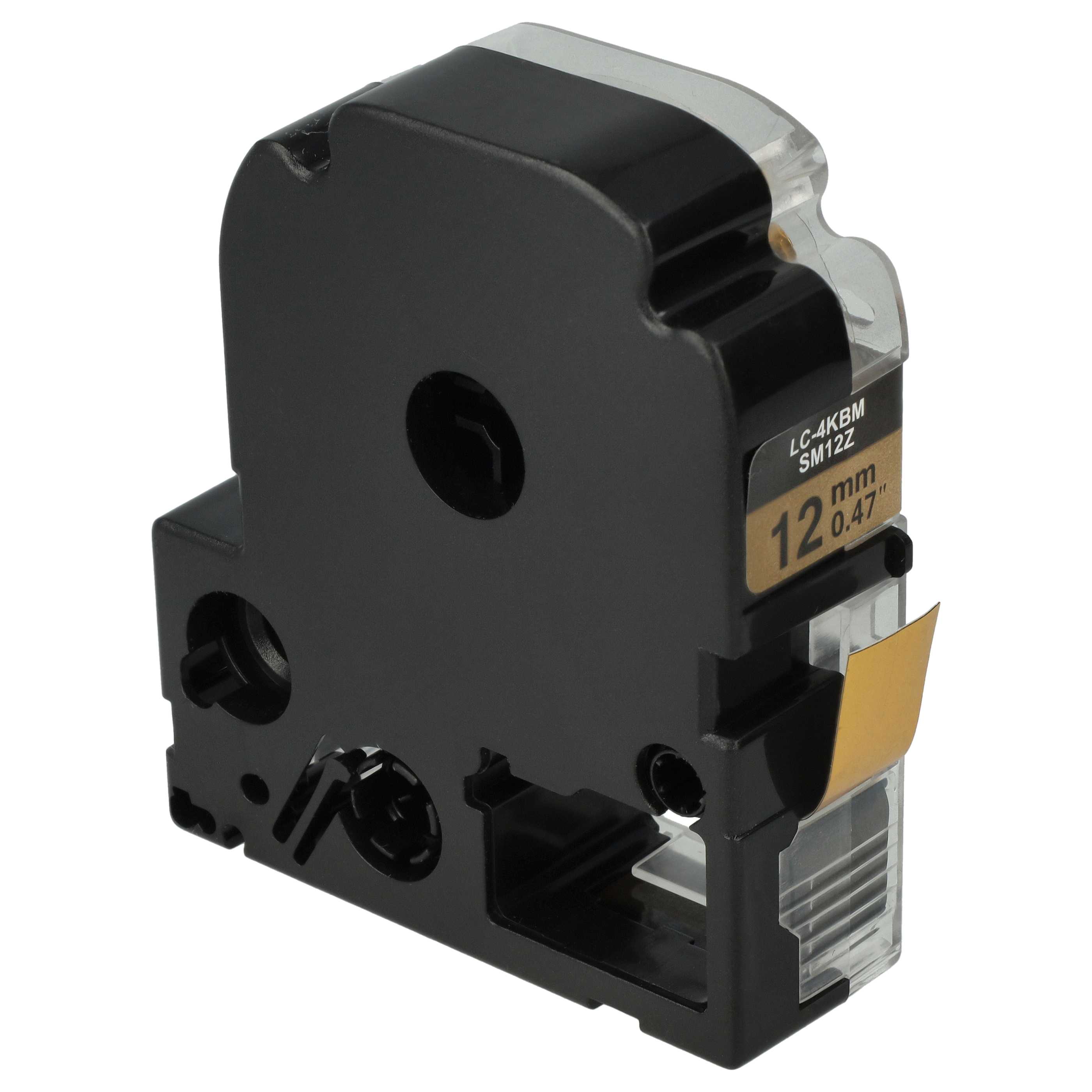 Label Tape replaces Epson LC-4KBM - 12 mm Black to Gold