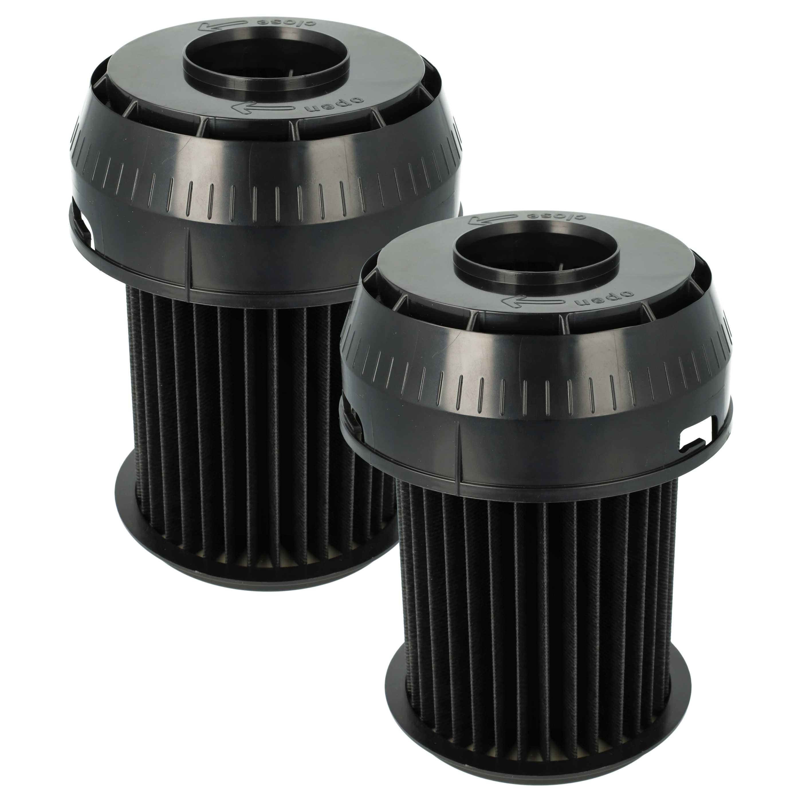 2x Filterpleated filter replaces Bosch 2609256d46, 00649841 for Bosch Vacuum Cleaner, black