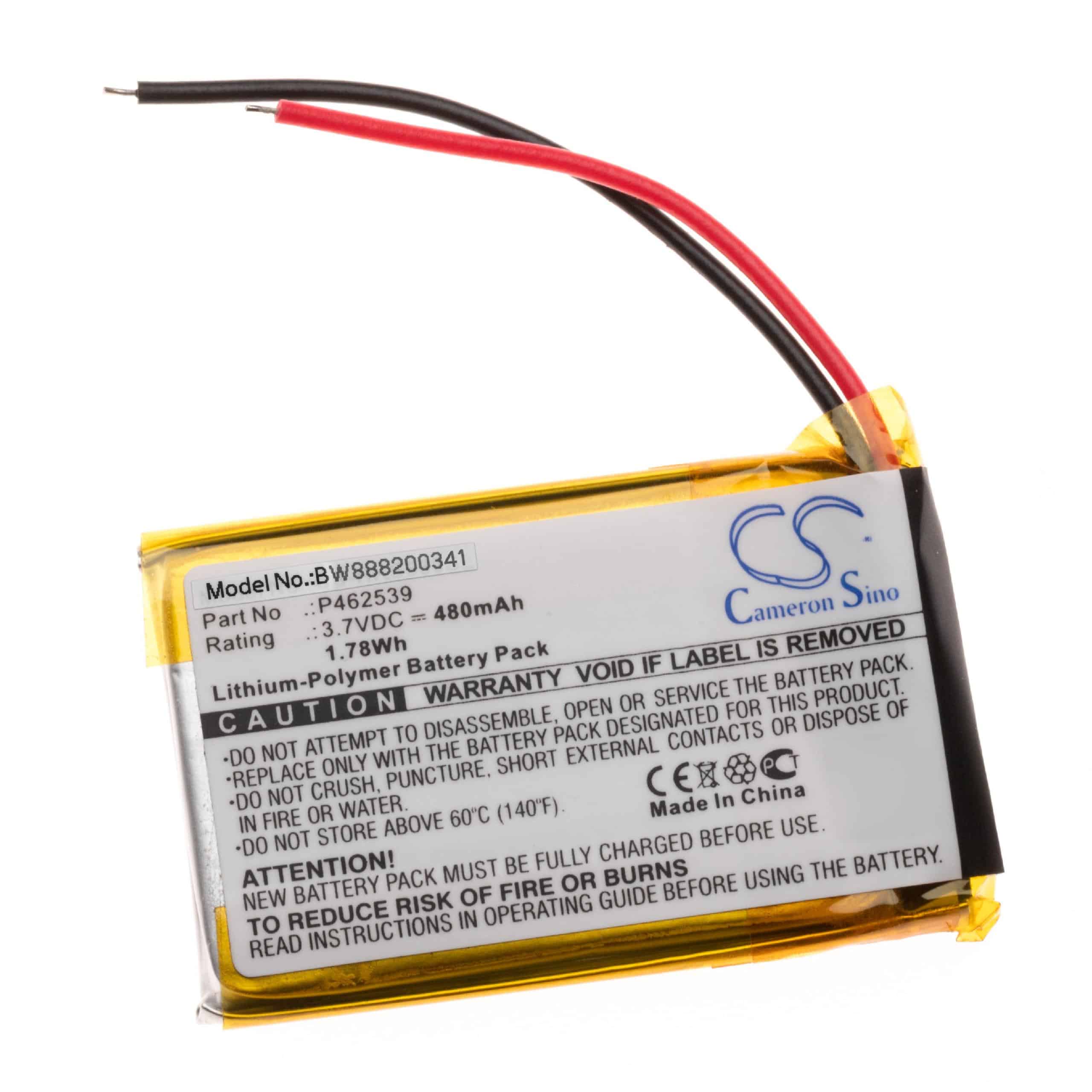 Batterie remplace Harman / Kardon P462539 pour casque audio - 480mAh 3,7V Li-polymère