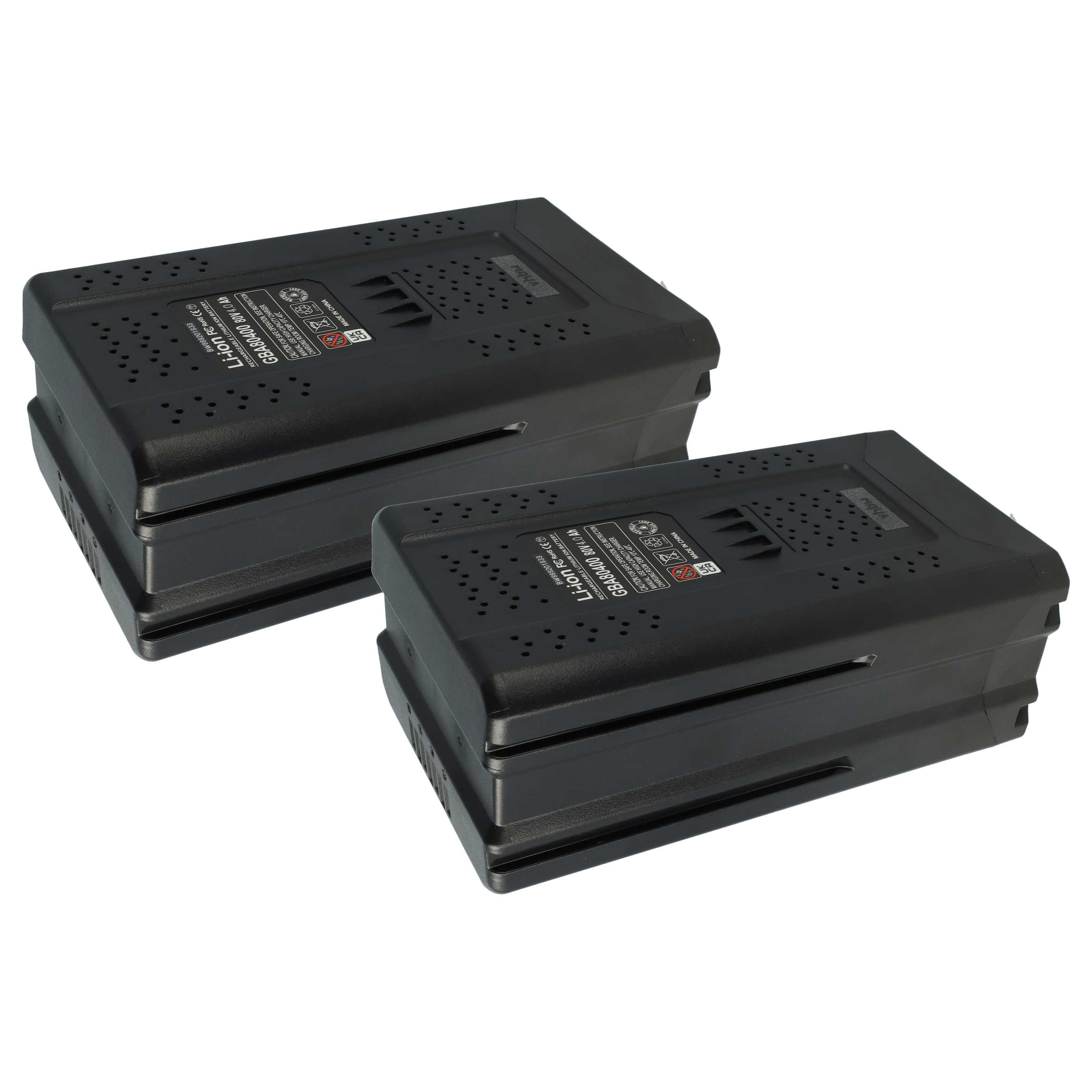 2x Battery replaces Greenworks 2901307, 80V Max, 2901302, 2902407, 2901207 - 4000 mAh 80 V Li-Ion, black