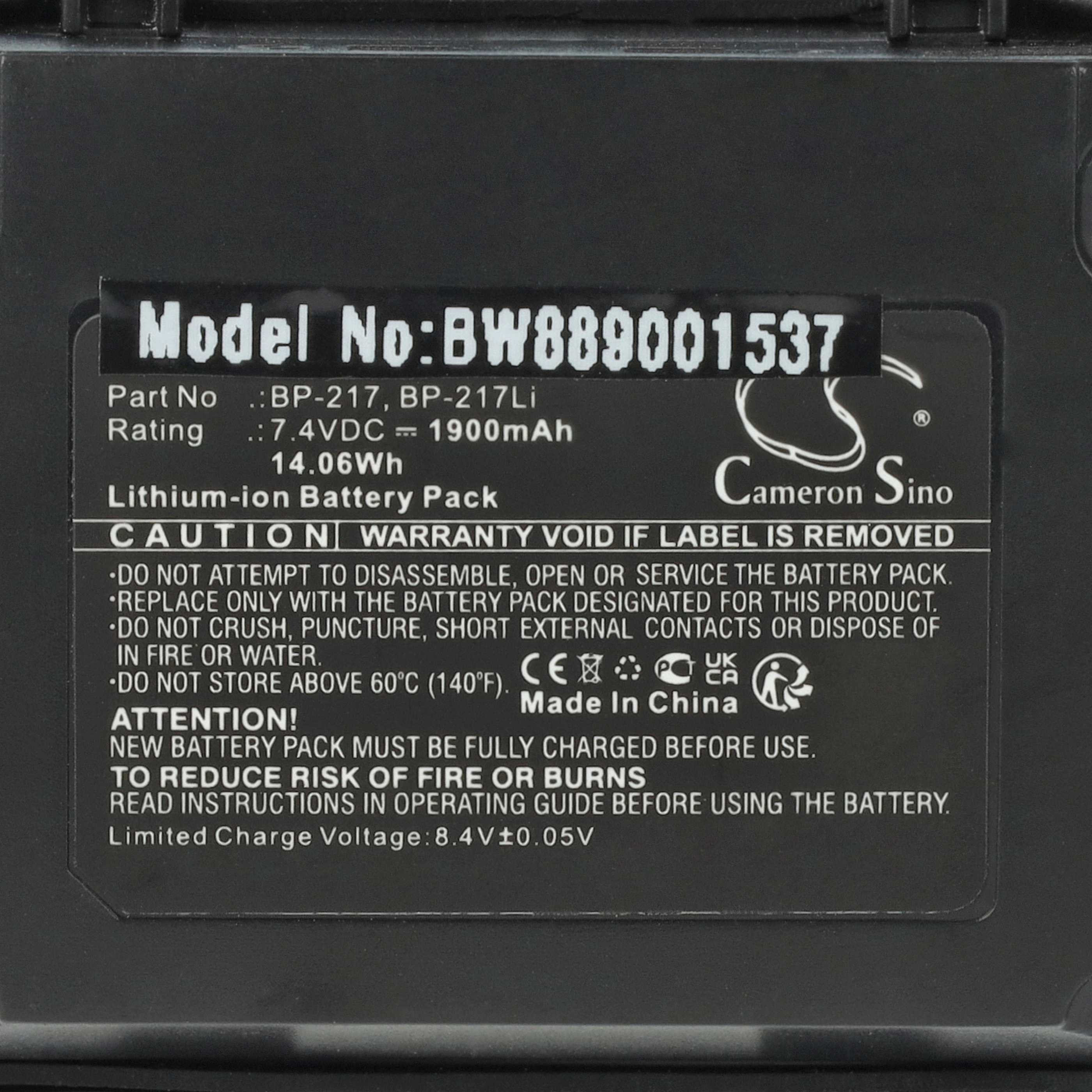 Radio 2x Battery replaces Icom BP-217LI, BP-217 - 1900 mAh 14.06 V Li-Ion