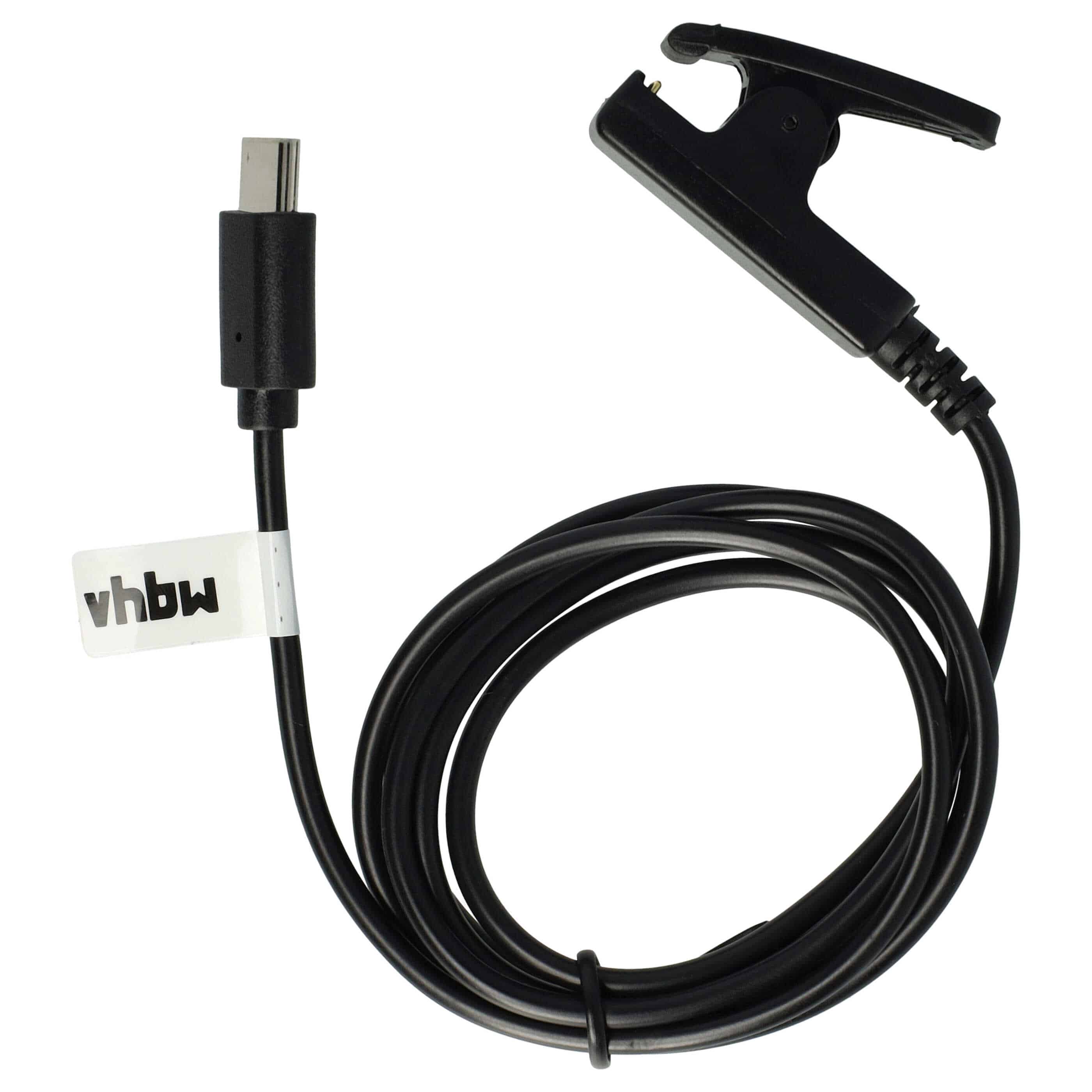 Cable de carga USB reemplaza Garmin 010-13289-00 para smartwatch Garmin - negro 100 cm