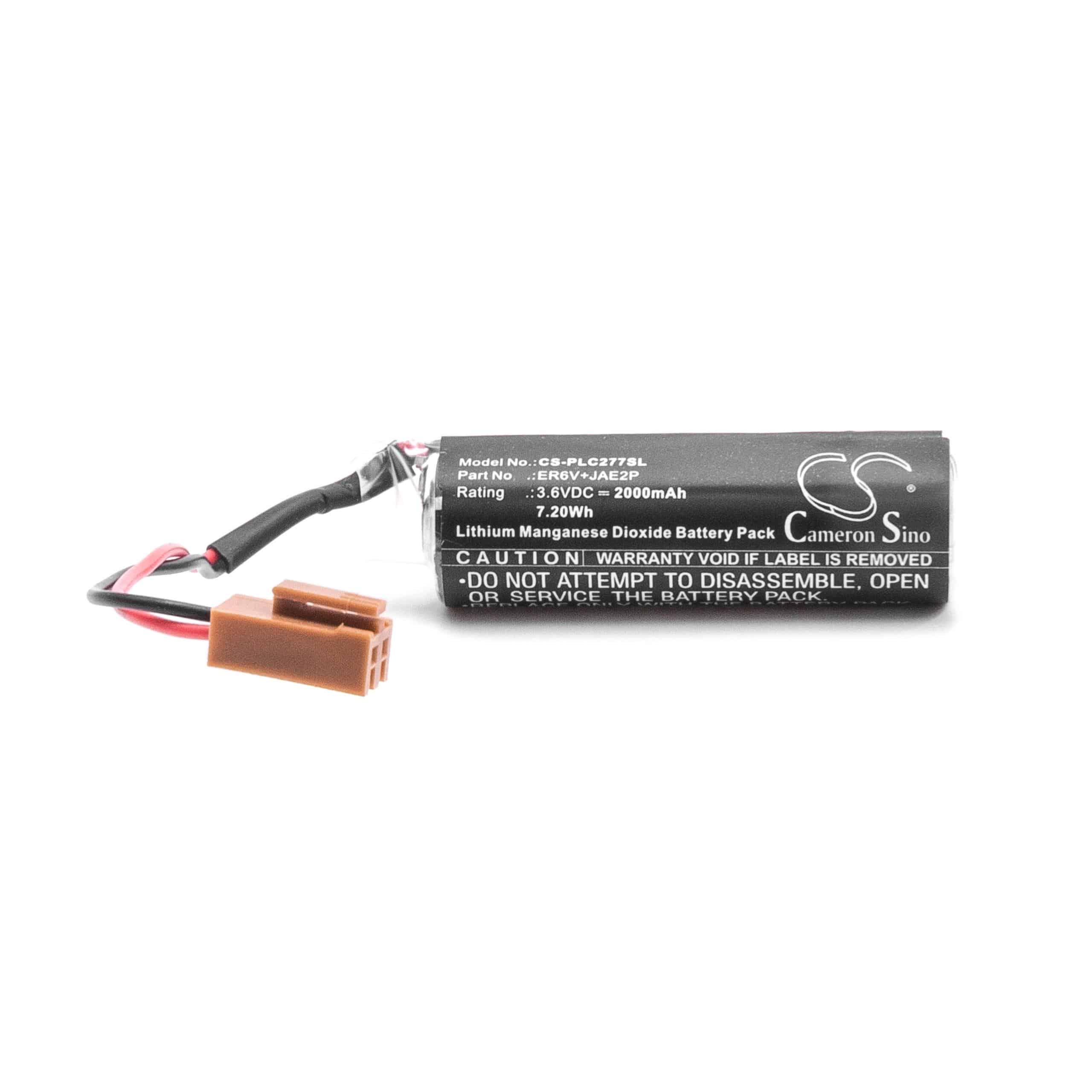 CNC Controller Battery Replacement for Toshiba JAE2P, ER6V - 2000mAh 3.6V Li-MnO2