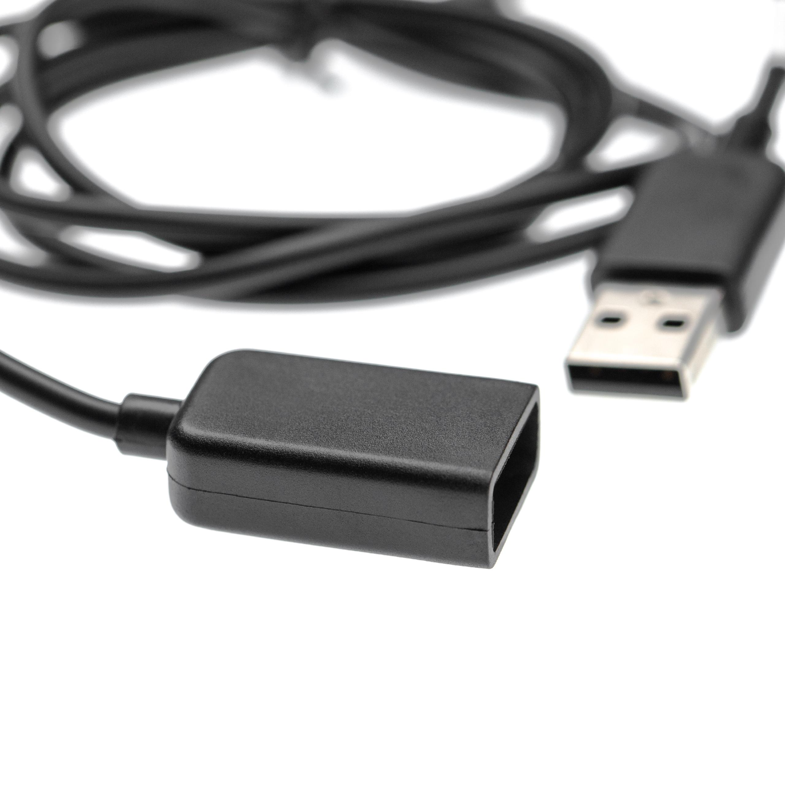 vhbw cavo USB di prolunga smartwatch, fitness tracker, orologio sportivo - Cavo USB nero, 100 cm