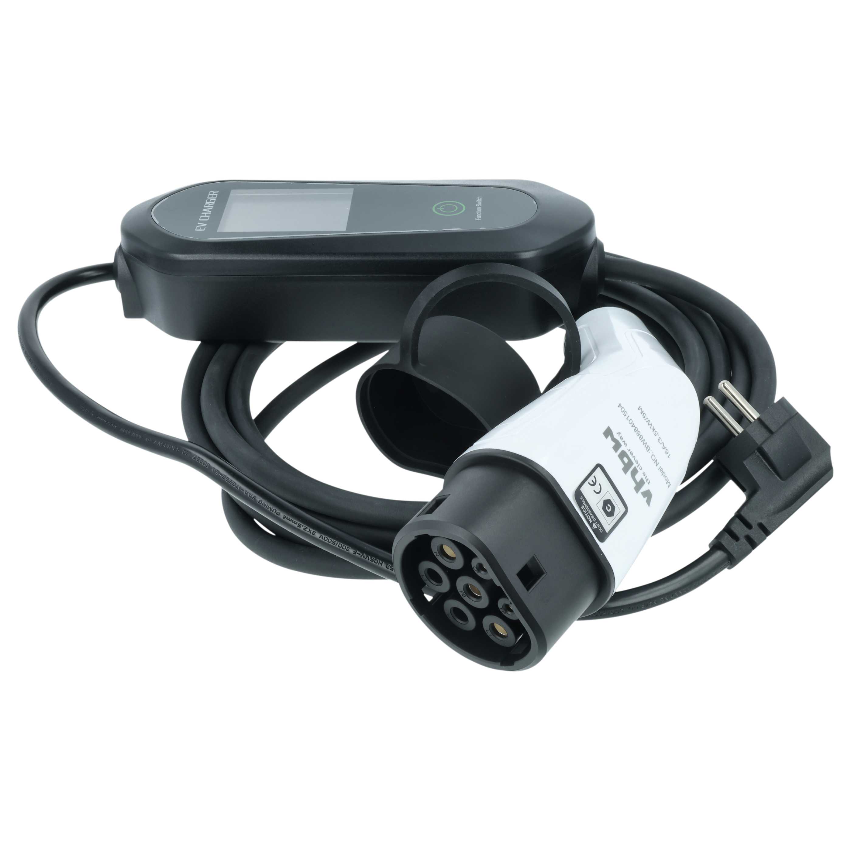 E-Auto Schuko Ladekabel Typ 2 zu Steckdose (230 V) - 16 A 1-phasig, 3,5 kW, 5 m