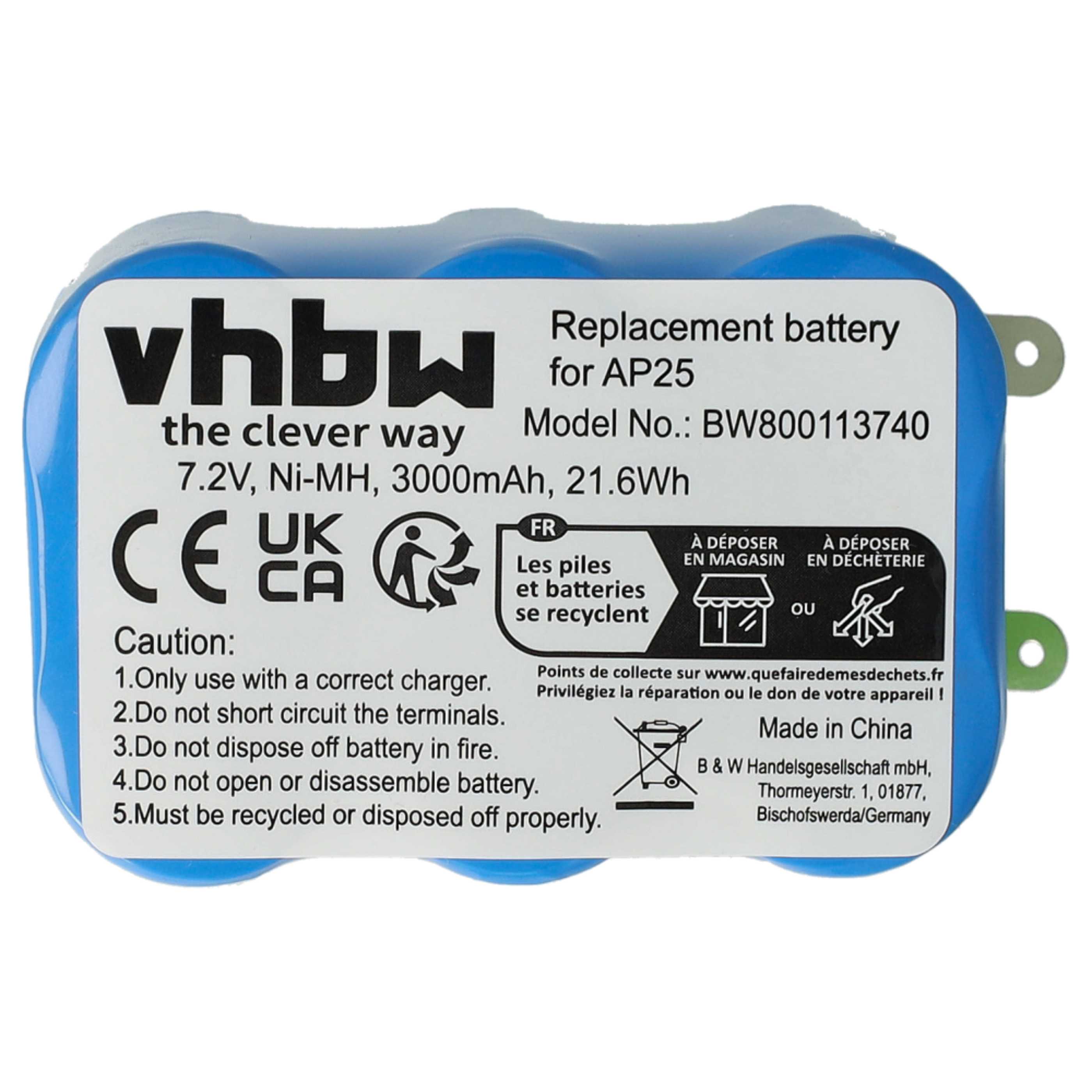 2x Batteria sostituisce Pellenc AP25 per attrezzo - 3Ah 7,2V NiMH