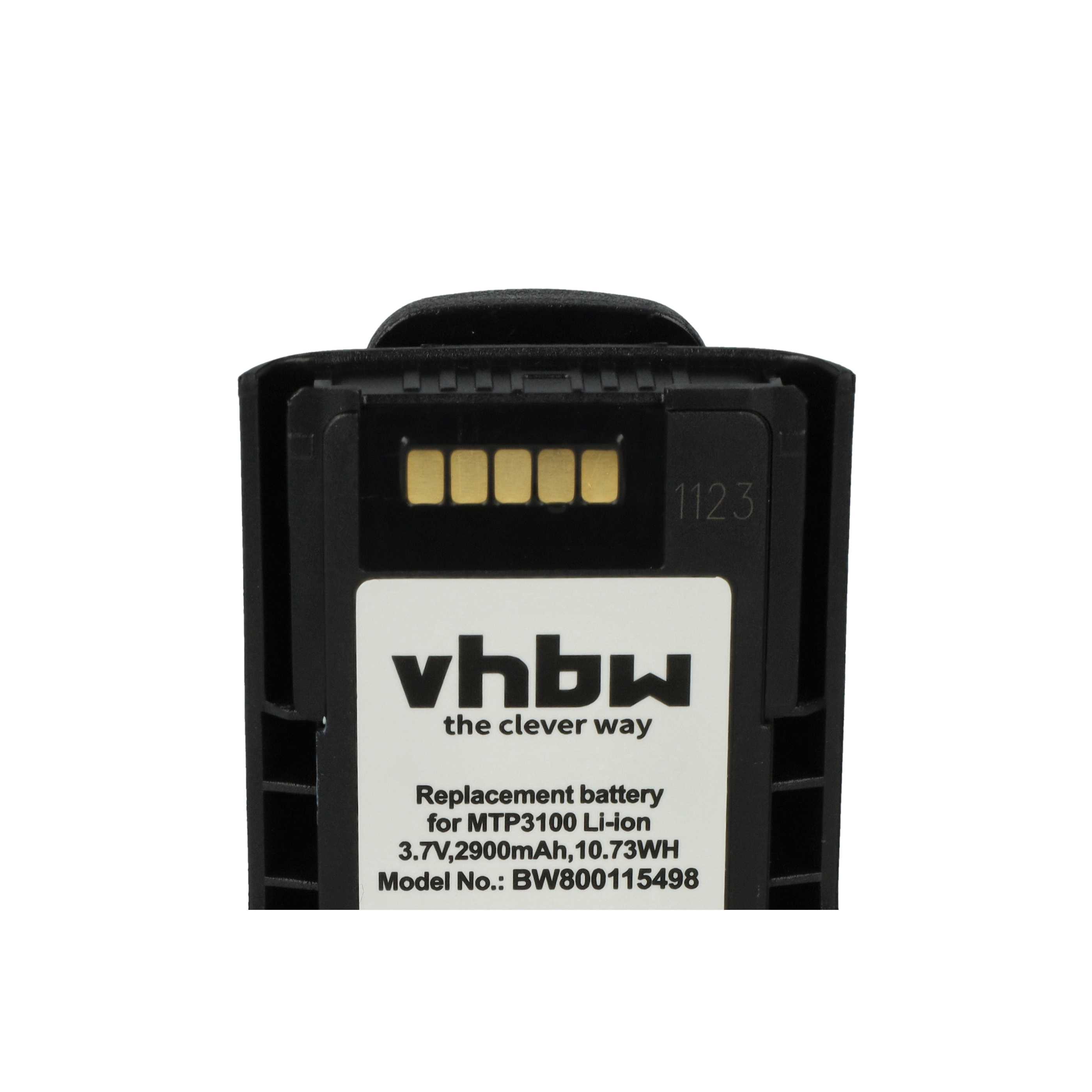 Radio 5x Battery replaces Motorola NNTN8020B, NNTN8020AC, NNTN8020A, NNTN8020 - 2900 mAh 3.7 V Li-Ion
