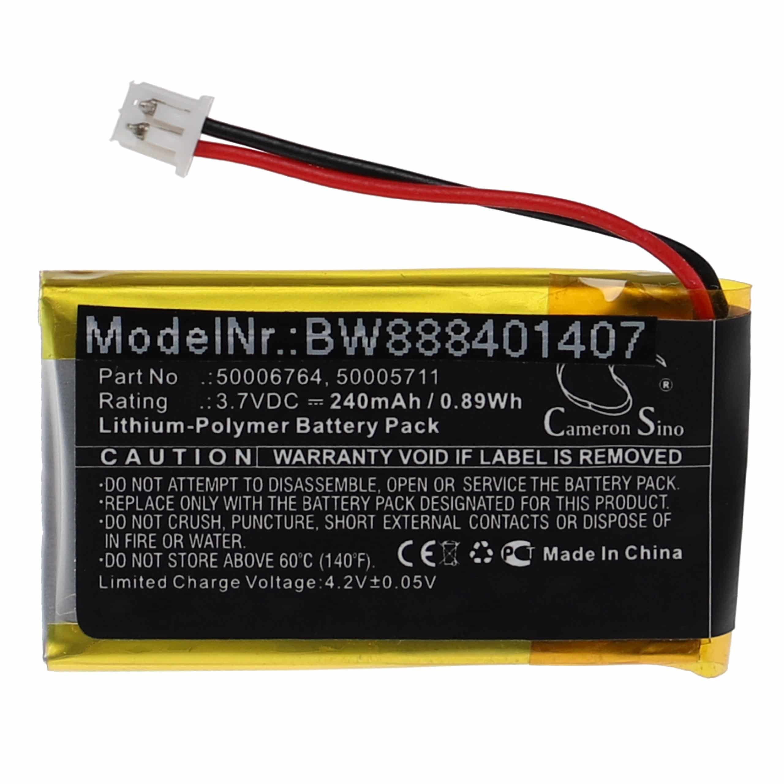 Batterie remplace Mitel 50006764, 50005711 pour téléphone - 240mAh 3,7V Li-polymère