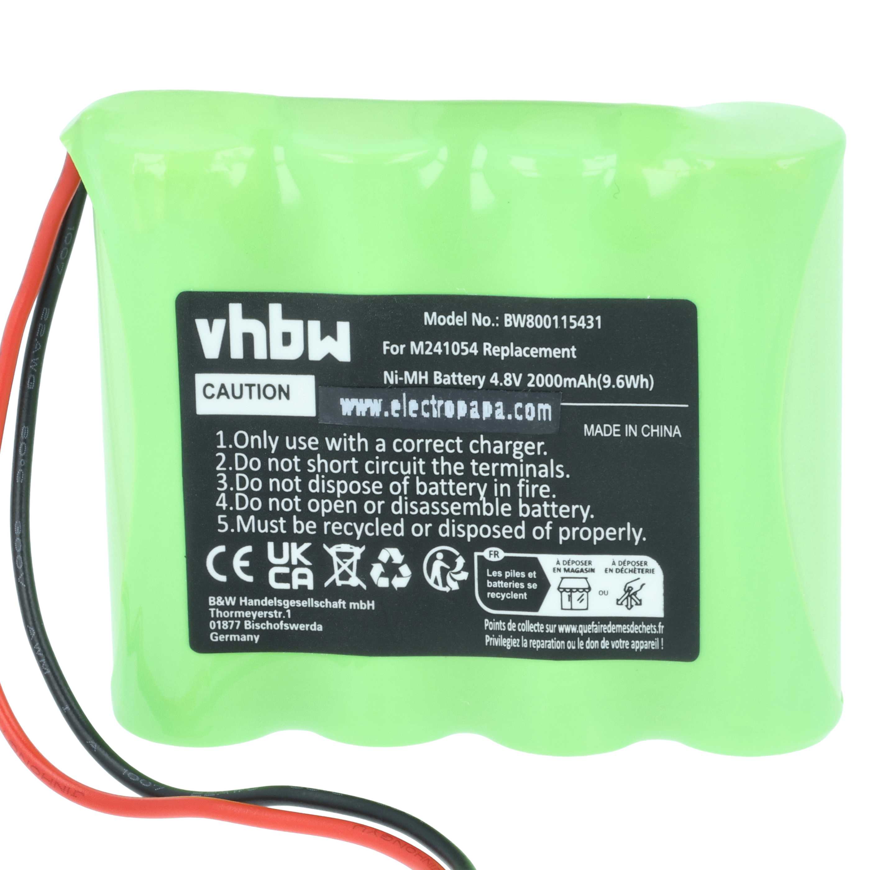 Batterie (5 pièces) remplace Teleradio M241054 - 2000mAh 4,8V NiMH