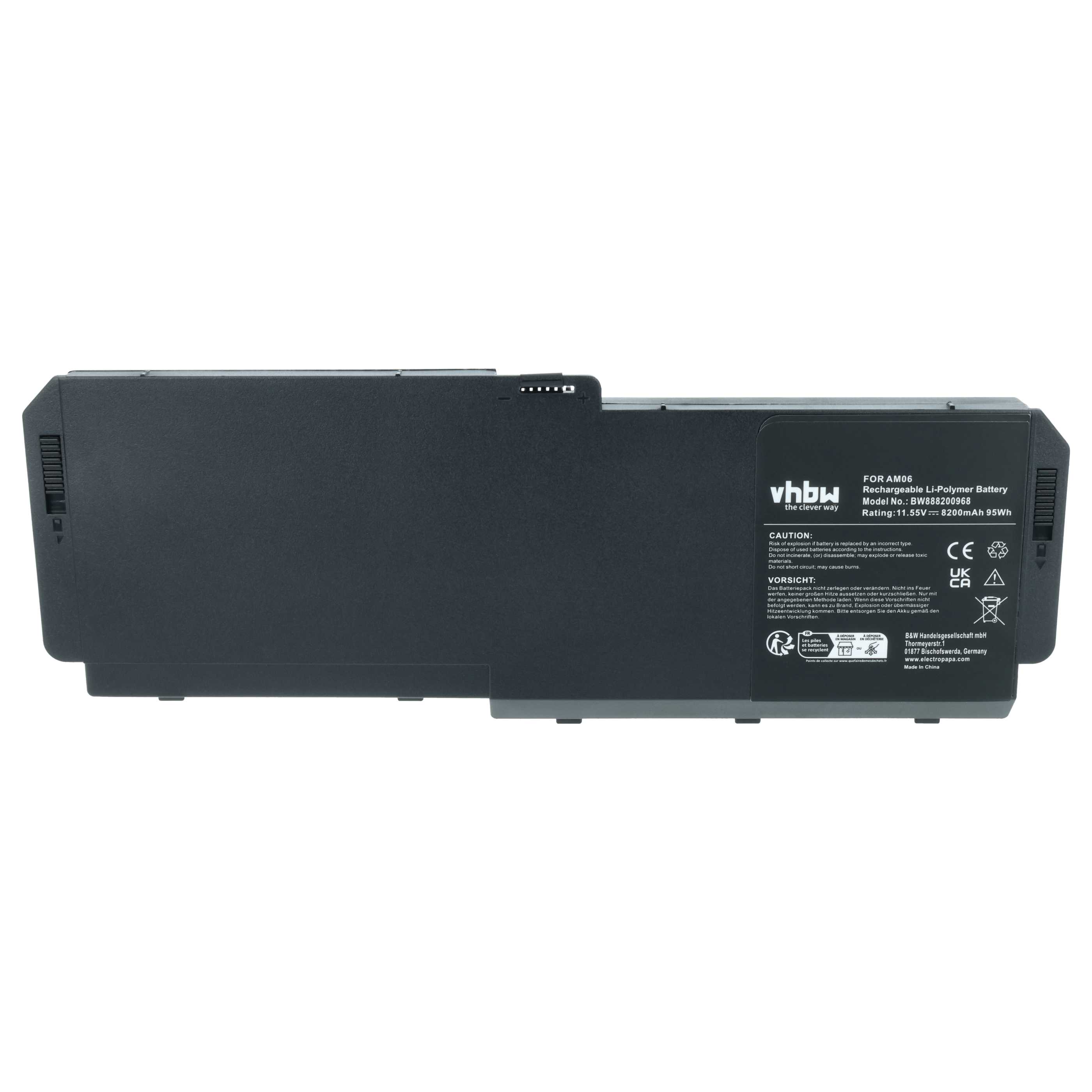 Akumulator do laptopa zamiennik HP AM06095XL, AM06XL, HSN-Q12C, HSTNN-IB8G - 8200 mAh 11,55 V Li-Ion, czarny