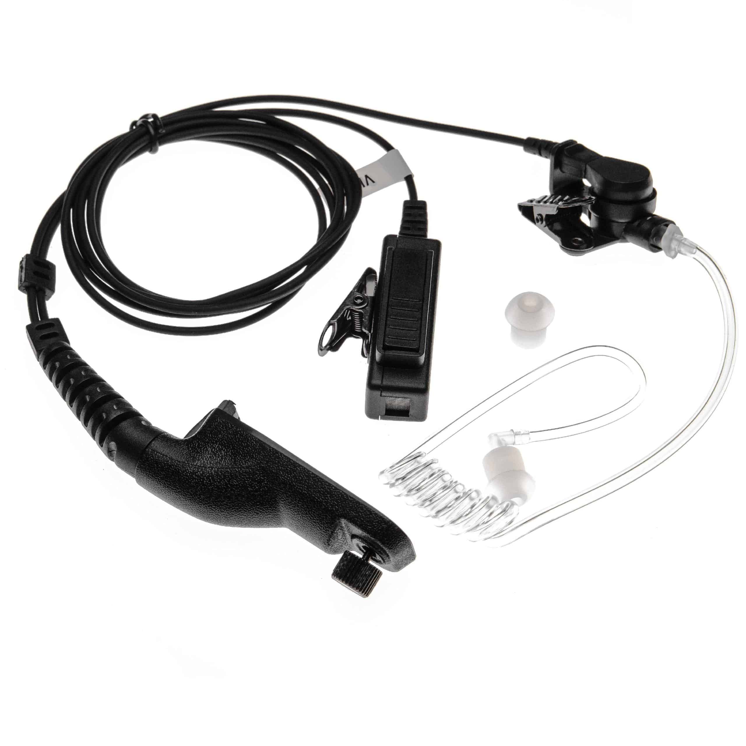 Oreillette de talkie-walkie pour Motorola XiR P8200 et autres - Avec microphone PTT + support clip, noir