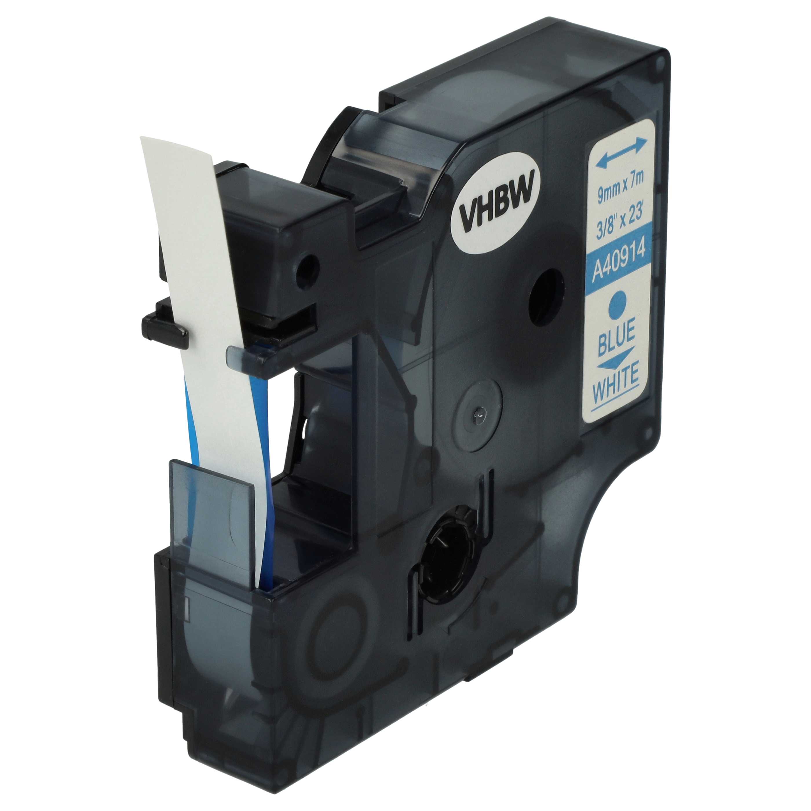 Label Tape replaces Dymo D1, 40914 - 9 mm Blue to White
