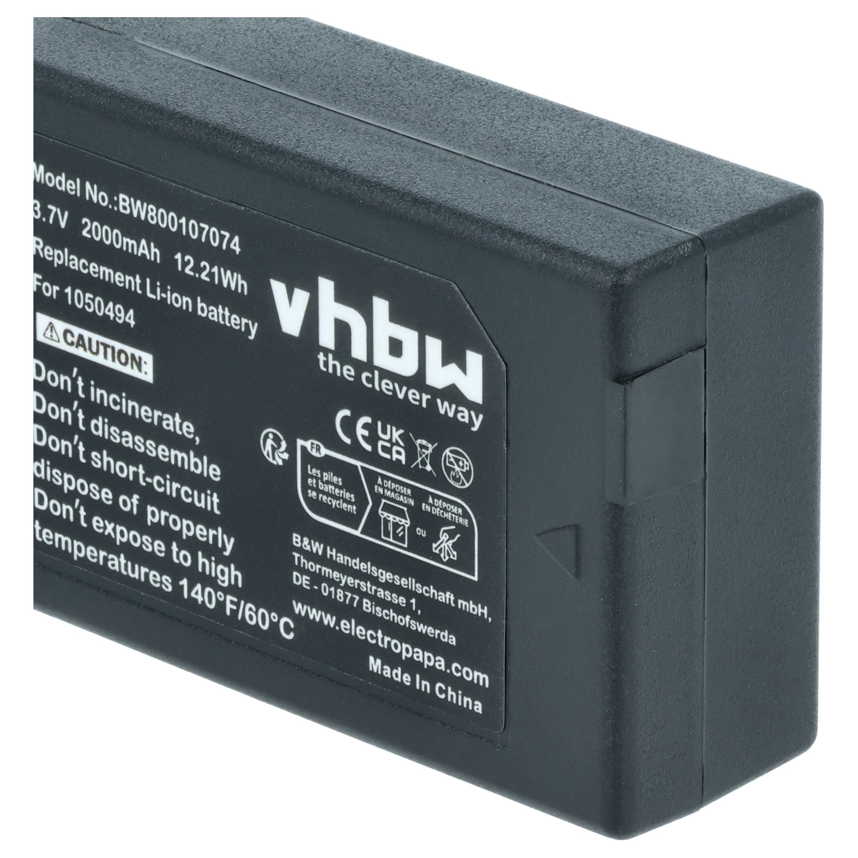 Handheld Computer 2x Battery replaces Psion WA3006, WA3020, 1050494-002, 1050494 - 2000mAh, 3.7V