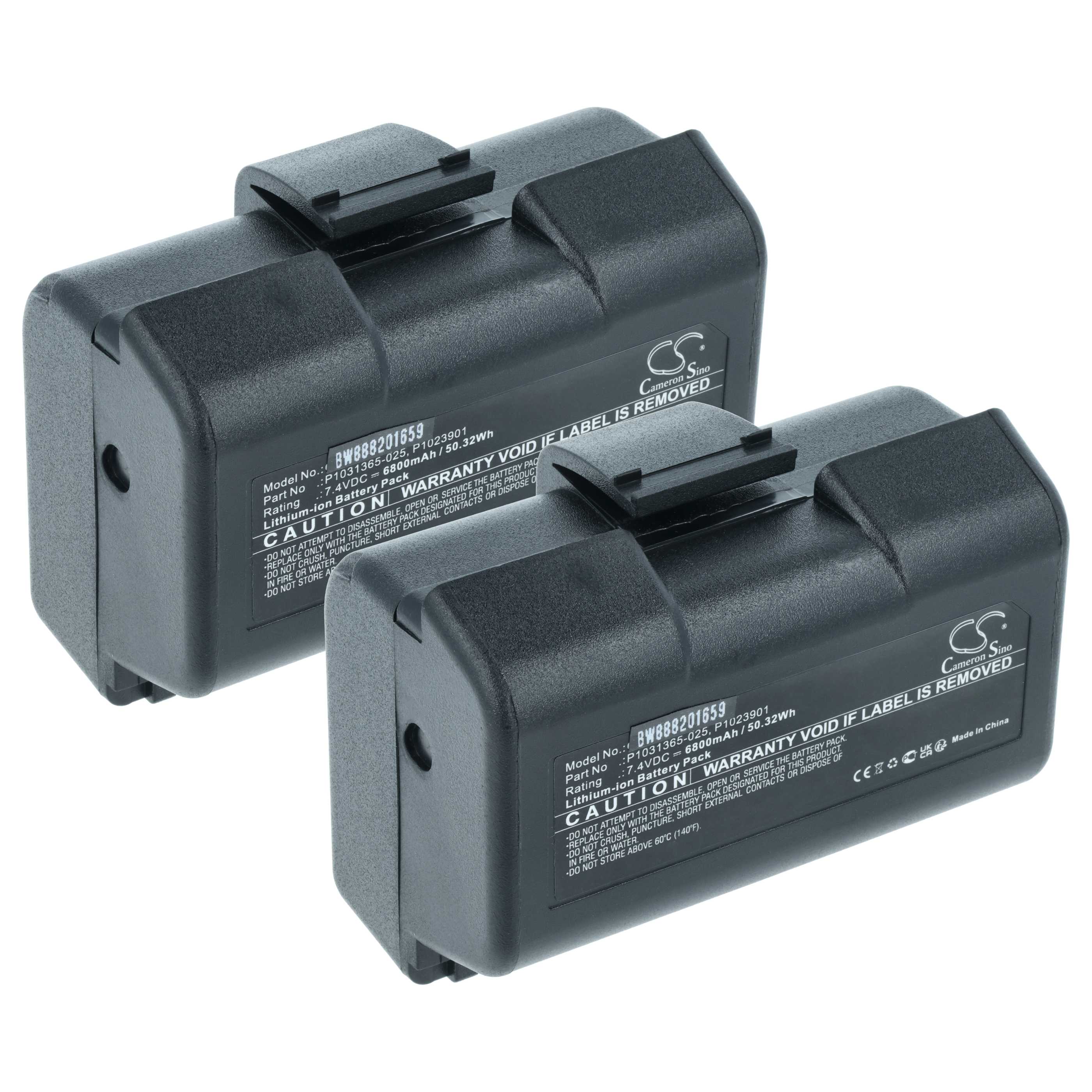 Printer 2x Battery replaces Zebra AT16004, BTRY-MPP-34MA1-01, BTRY-MPP-34MAHC1-01 - 6800 mAh 7.4 V Li-Ion