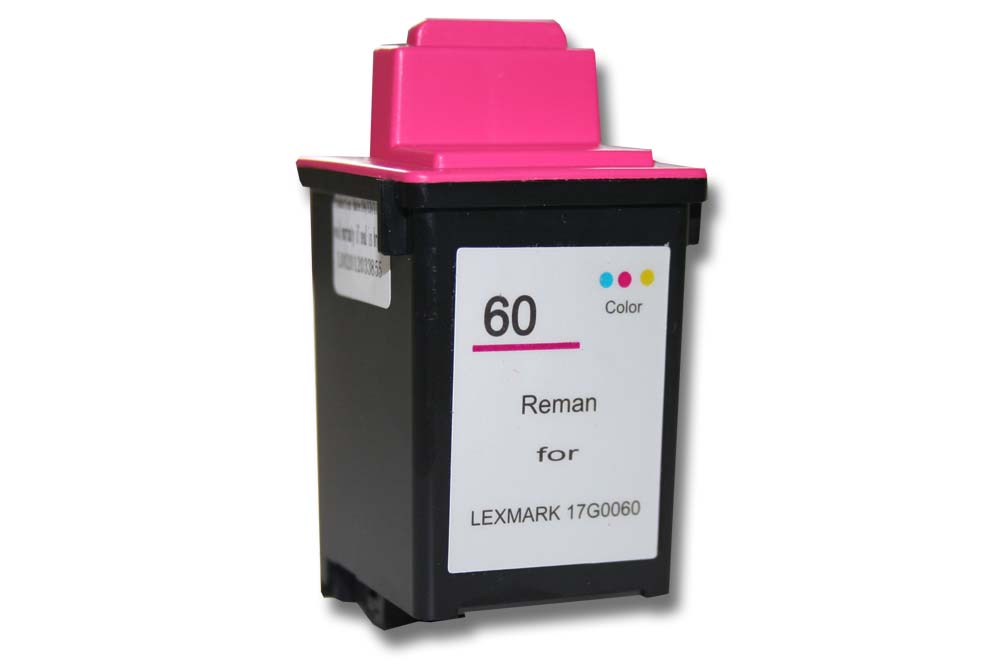Tintenpatrone als Ersatz für Lexmark 17G0060, 60 für Lexmark Drucker u.a. - C/M/Y Wiederaufgefüllt 21ml