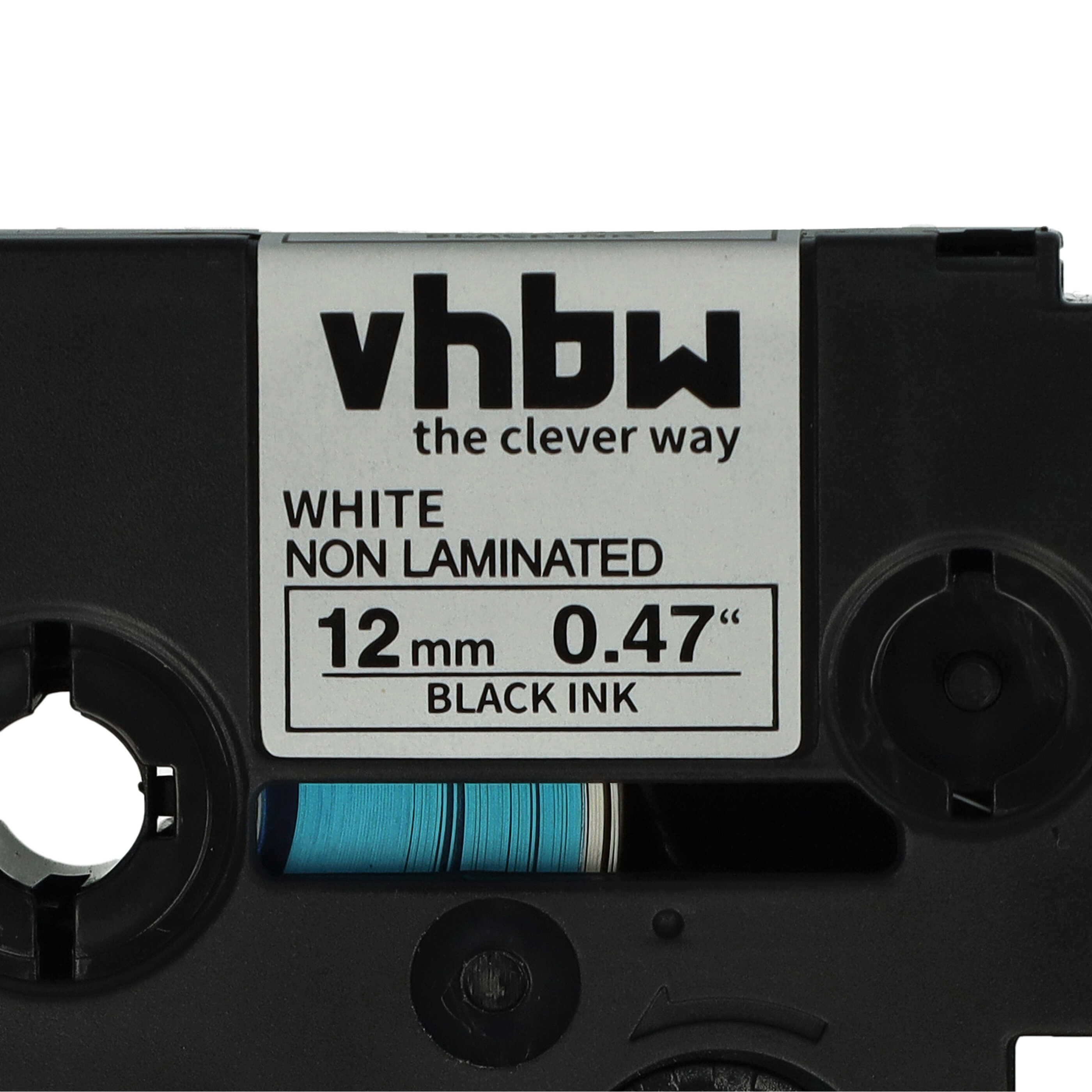 Label Tape as Replacement for Brother TZE-N231 - 12 mm Black to White, plastic