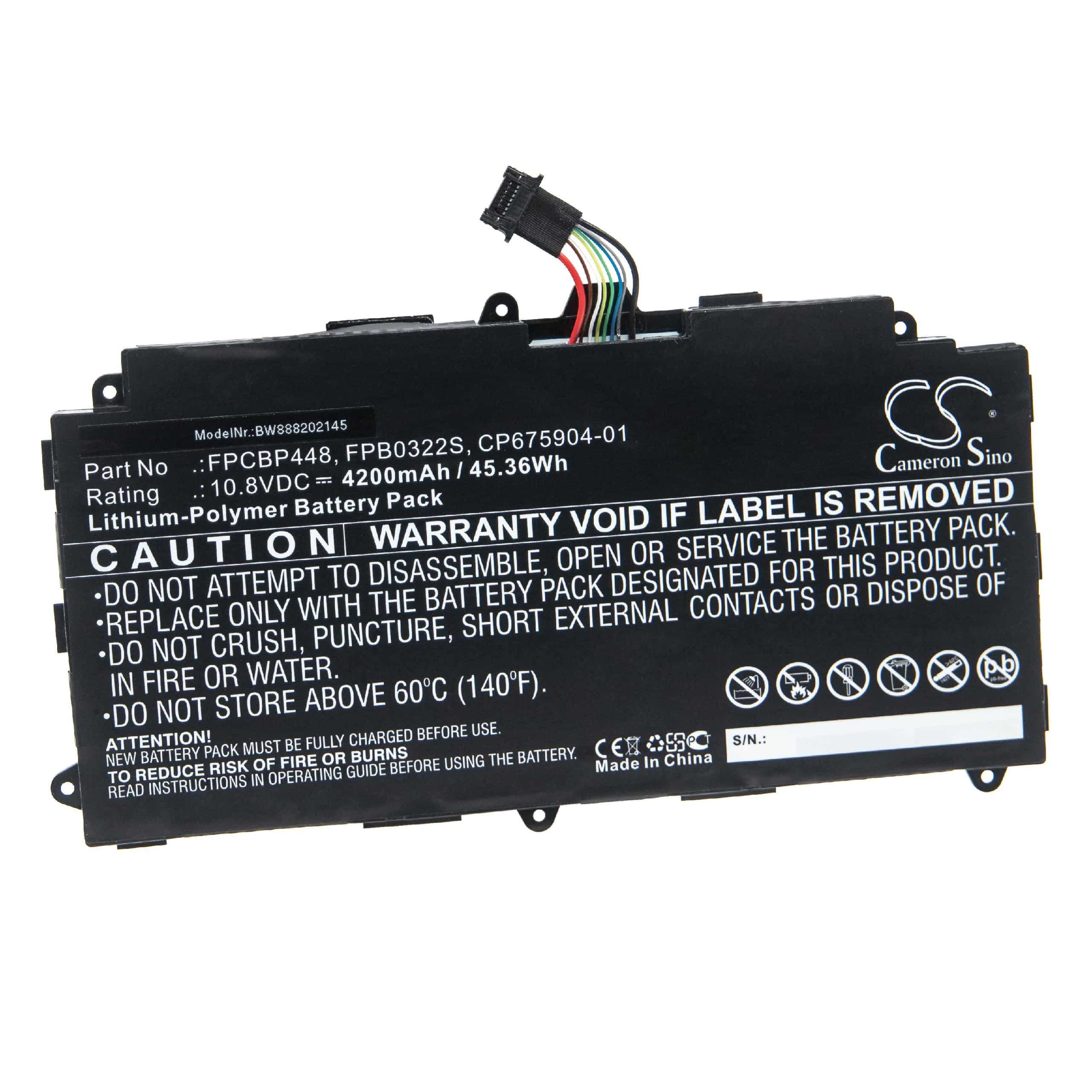 Akumulator zamiennik Fujitsu CP675904-01, FPB0322S, FPCBP448 - 4200 mAh 10,8 V LiPo
