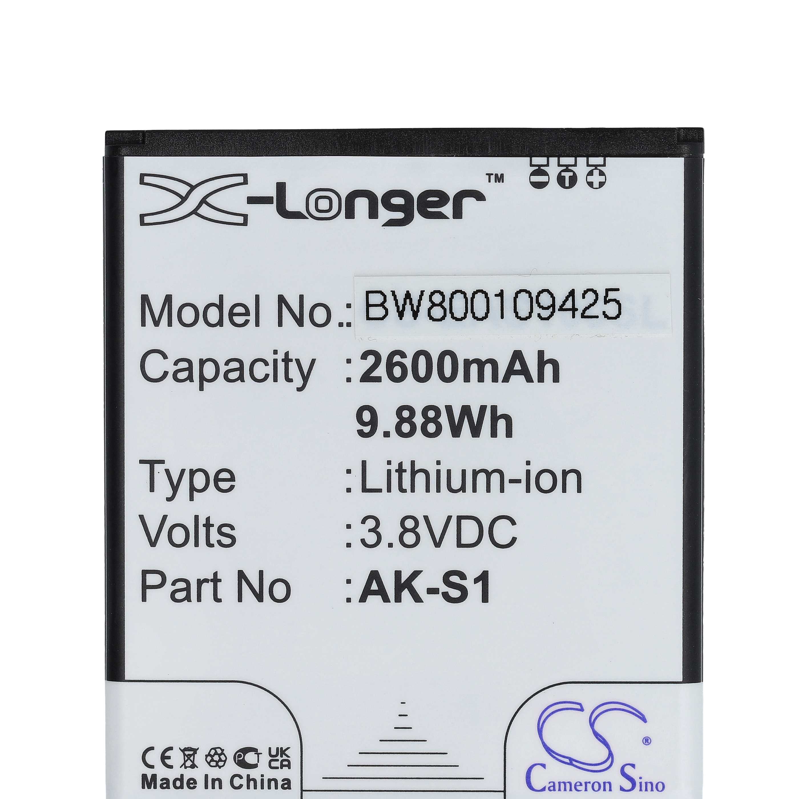 Akumulator do telefonu smartfona zamiennik Emporia AK-S1(V1.0), AK-S1 - 2600 mAh 3,8 V Li-Ion