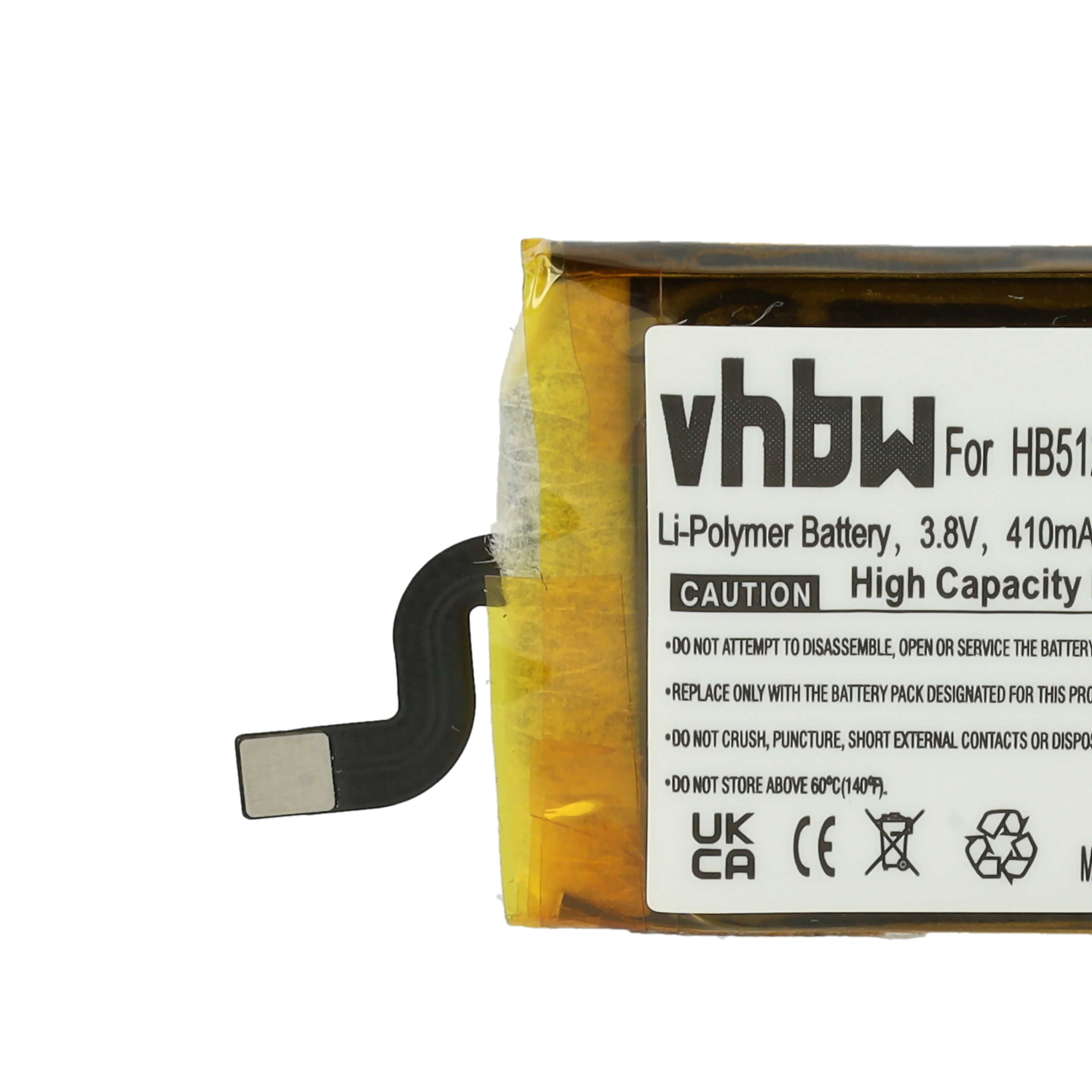 Batería reemplaza Huawei HB512627ECW para smartwatch Huawei - 410 mAh 3,8 V Li-poli + herramientas