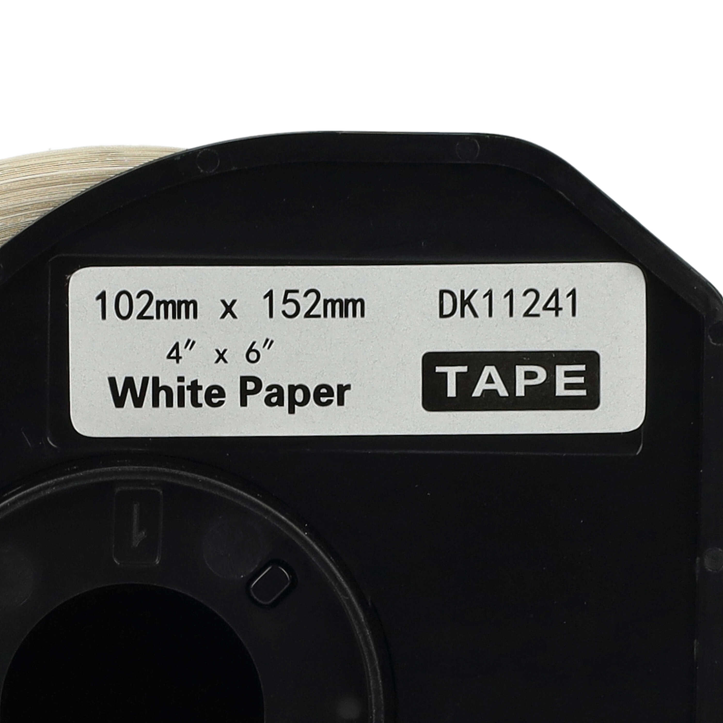Labels replaces Brother DK-11241 for Labeller - Standard 102 mm x 152 mm + Holder