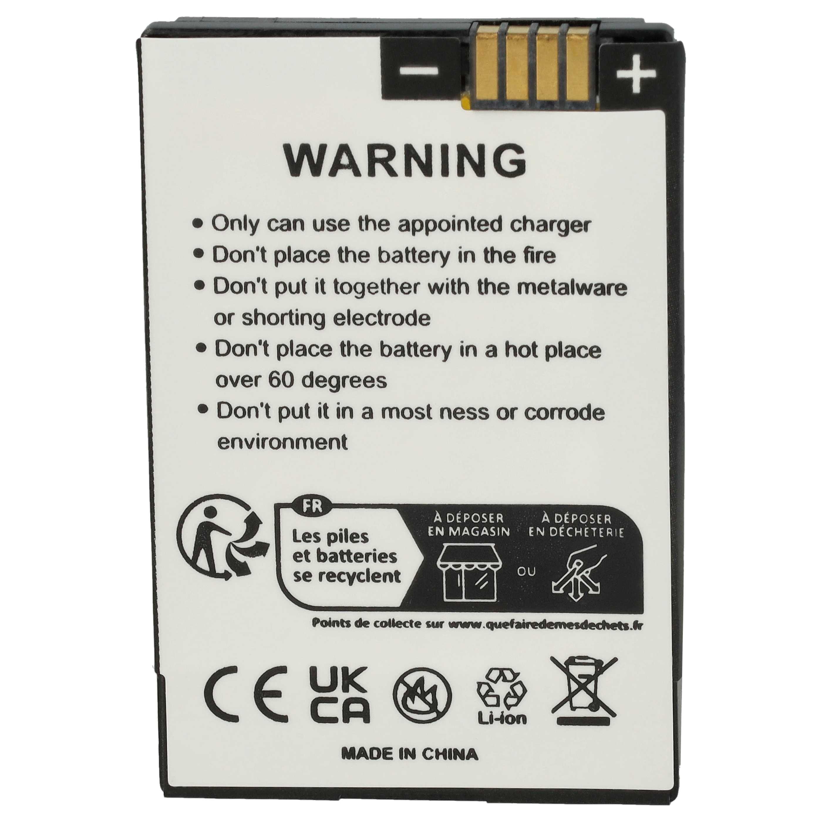 Akku als Ersatz für Motorola BA250, BQ50, CFNN1039, BT50, 77751, 77863, CFNN1037 - 700mAh 3,7V Li-Ion