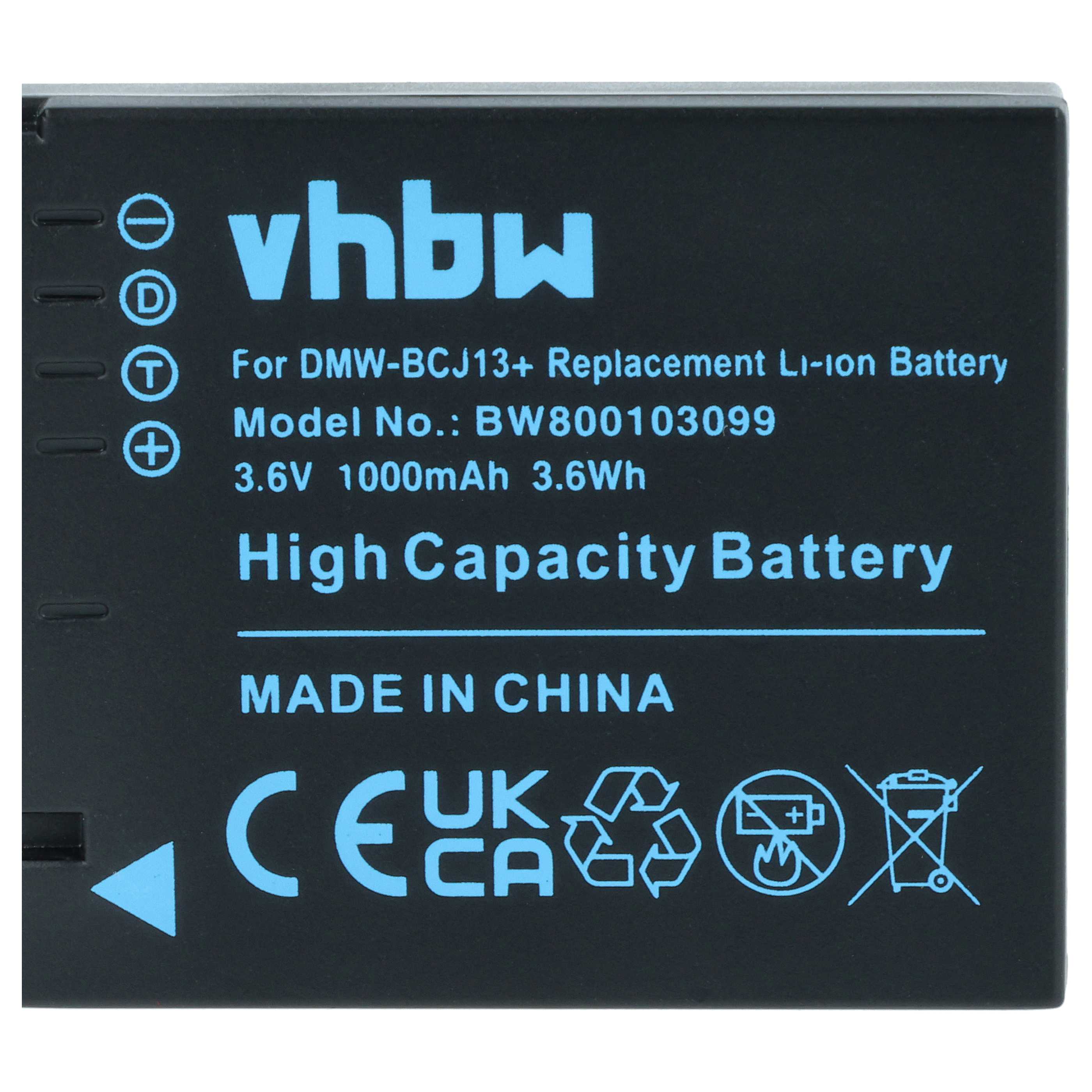 Battery replaces Leica BP-DC10E, BP-DC10 - 1000mAh, 3.6V, Li-Ion with Info Chip