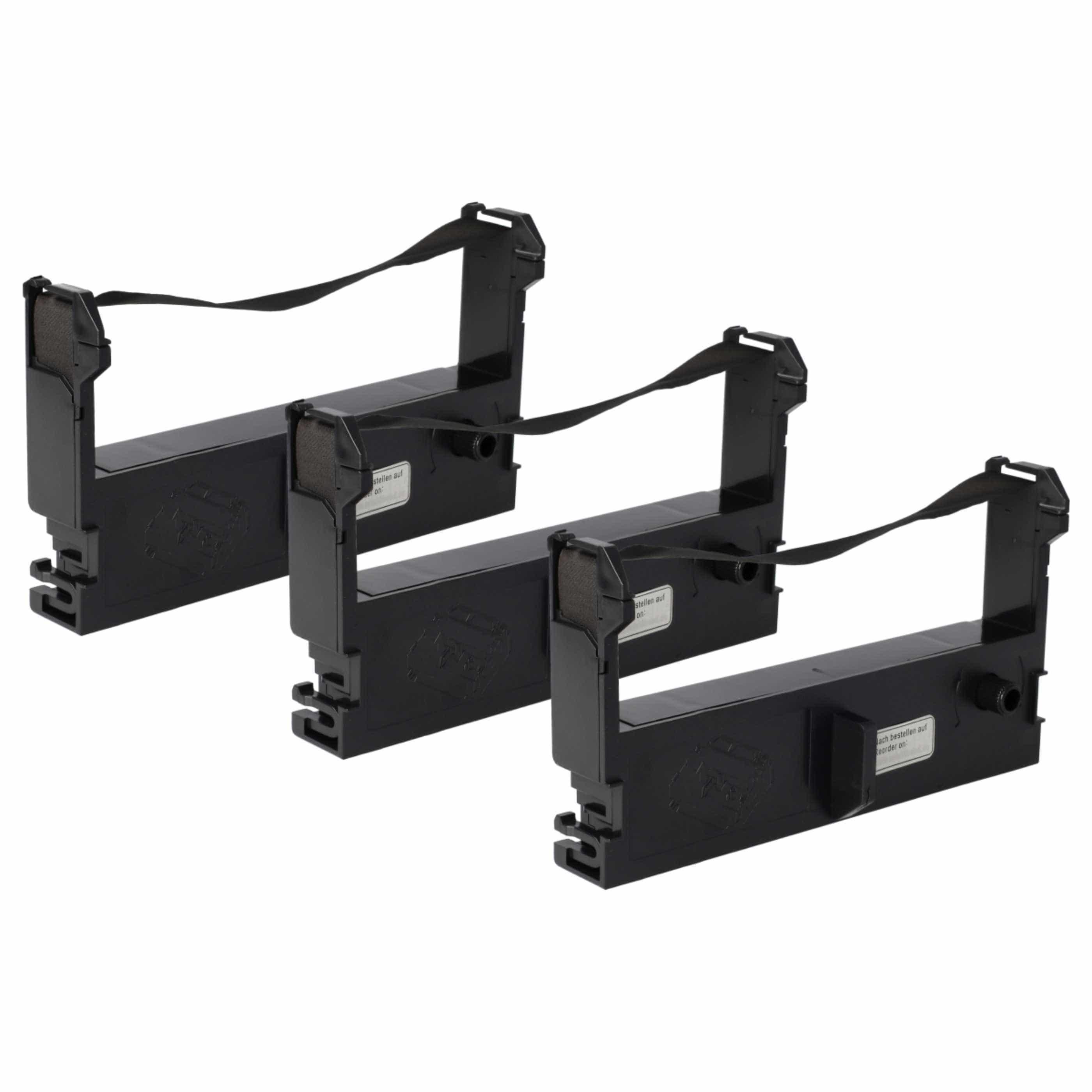 3x Ink Ribbon replaces ERC-43, C43S015461, ERC-39 for Schultes Dot Matrix, Receipt Printer etc. - Black
