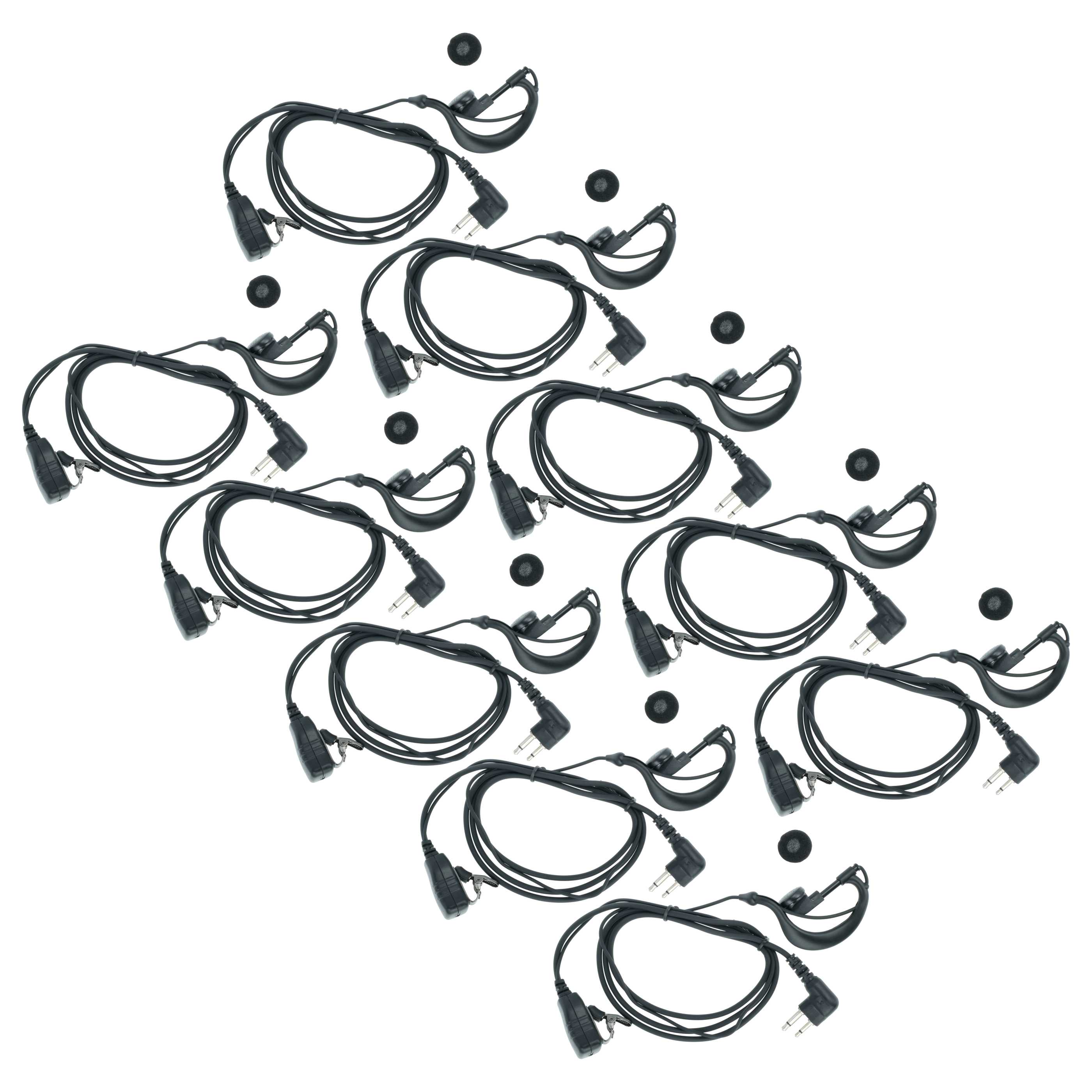10x Security Radio Headset suitable for Motorola GP300 - "Take Call Button", Clip Mount
